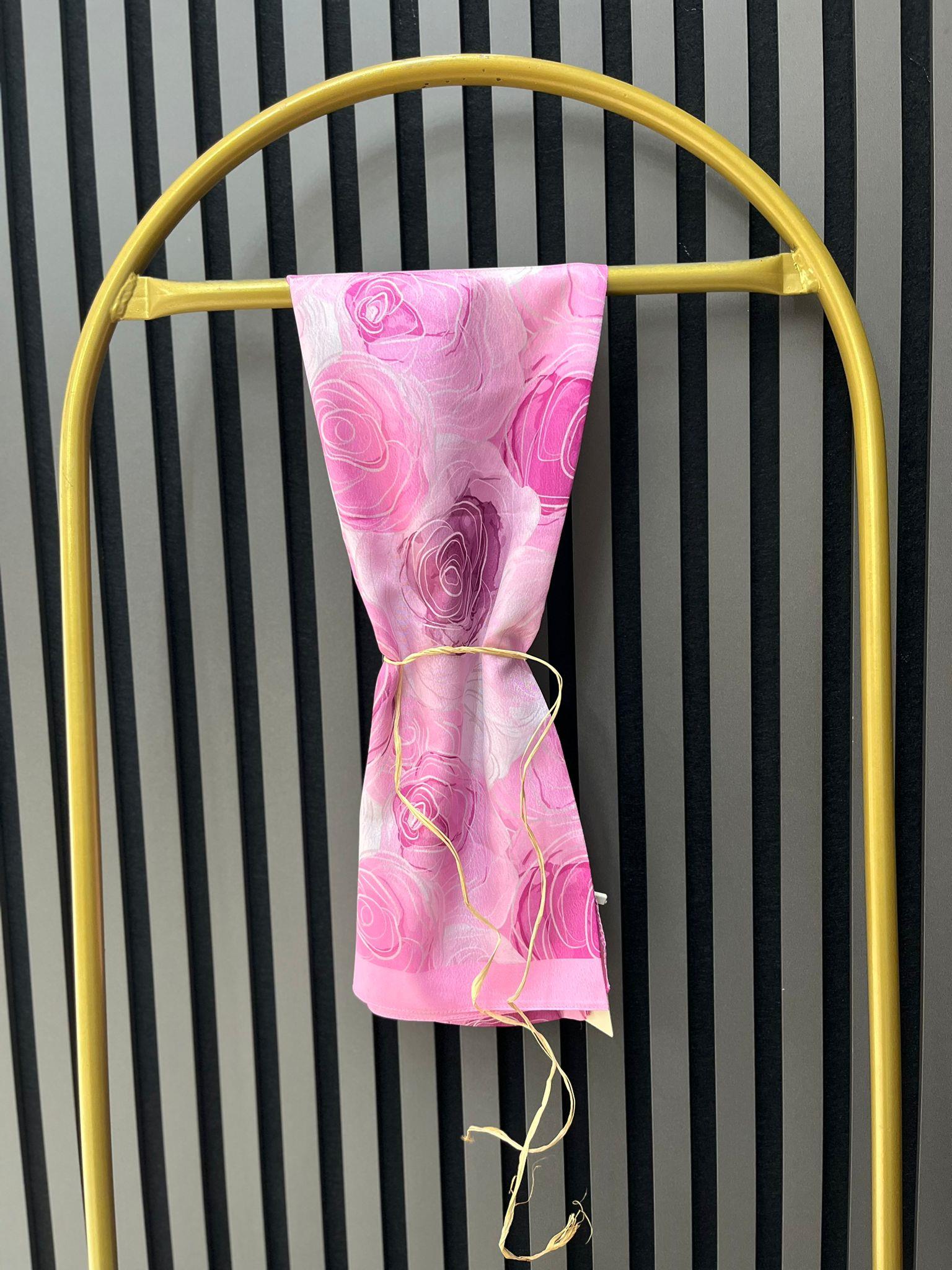 GÜL DESEN ŞAL PEMBE