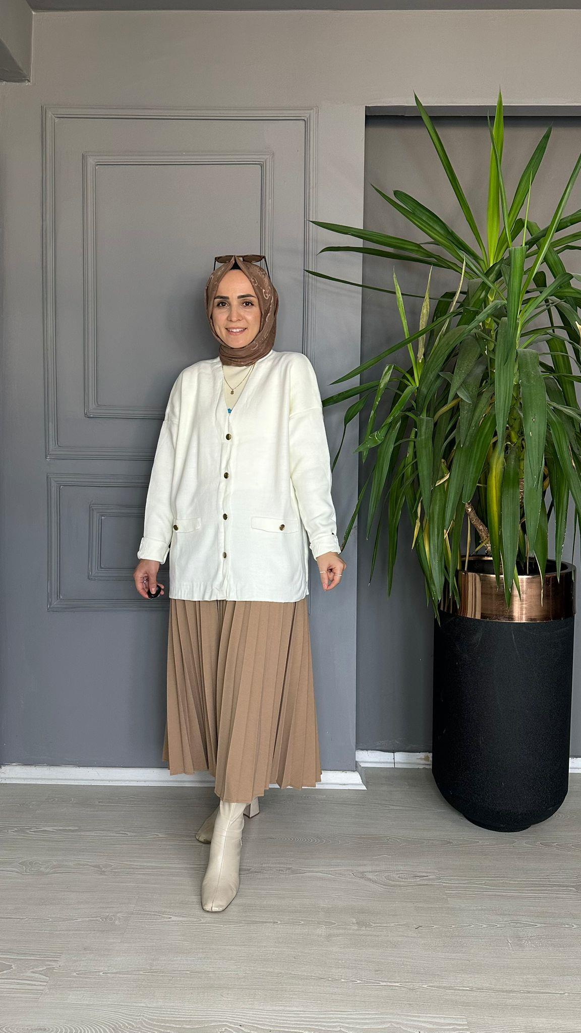 KETCH T0028 TRİKO HIRKA BEJ