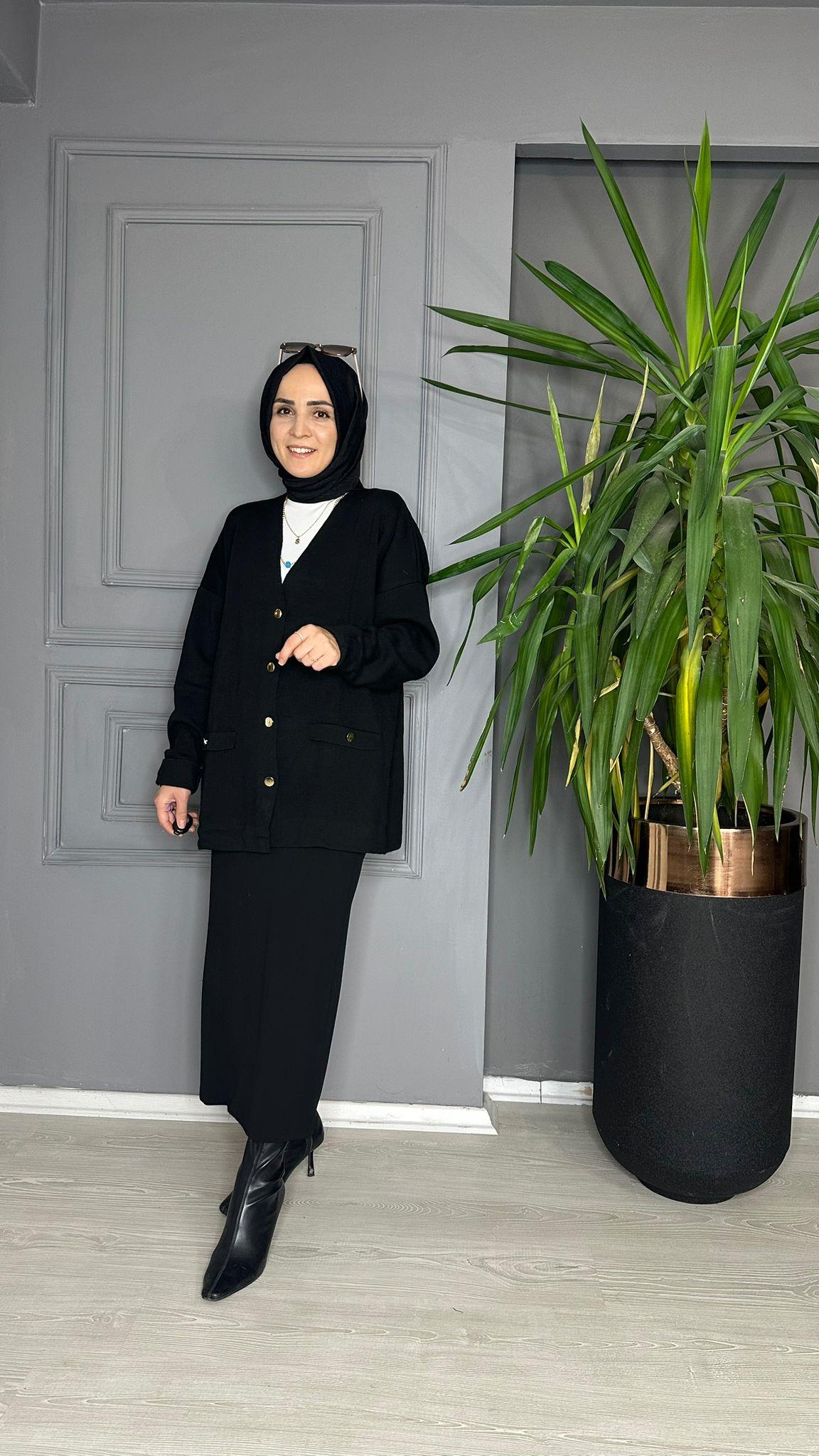 KETCH T0028 TRİKO HIRKA SİYAH