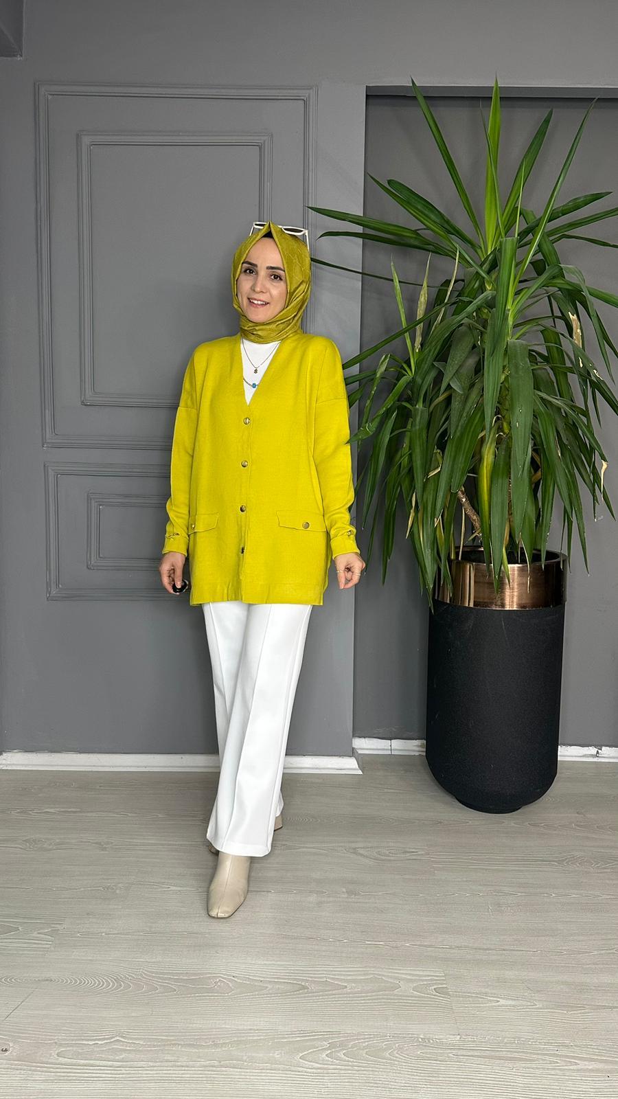 KETCH T0028 TRİKO HIRKA YAĞYEŞİLİ