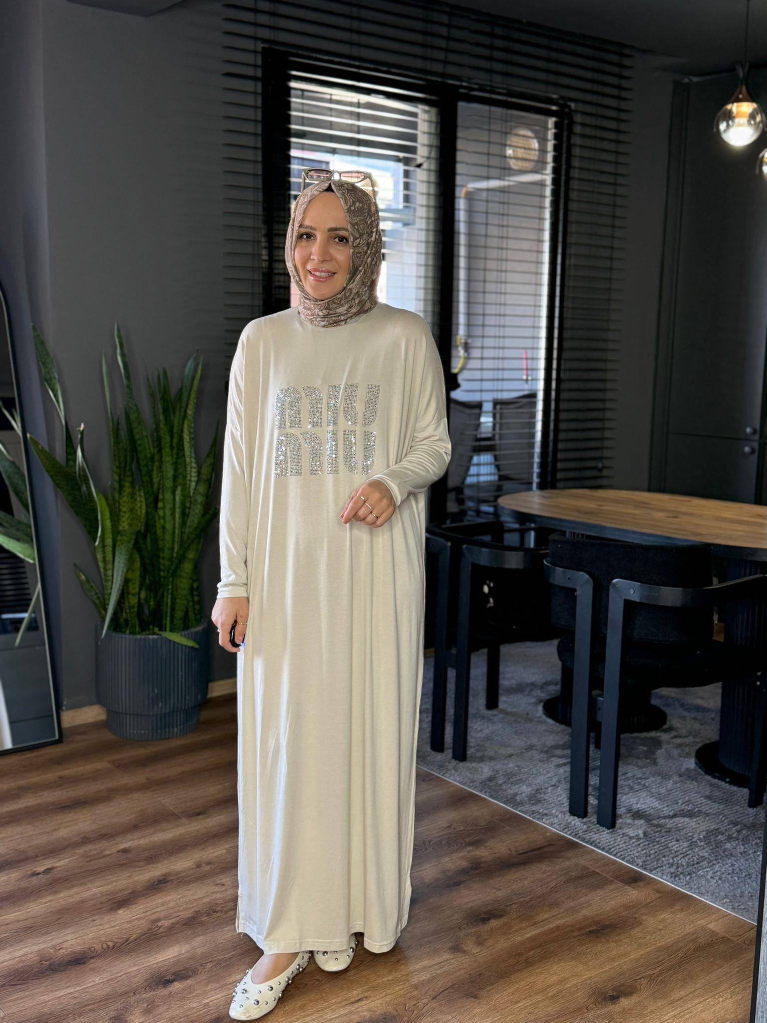 MİU PENYE ELBİSE BEJ