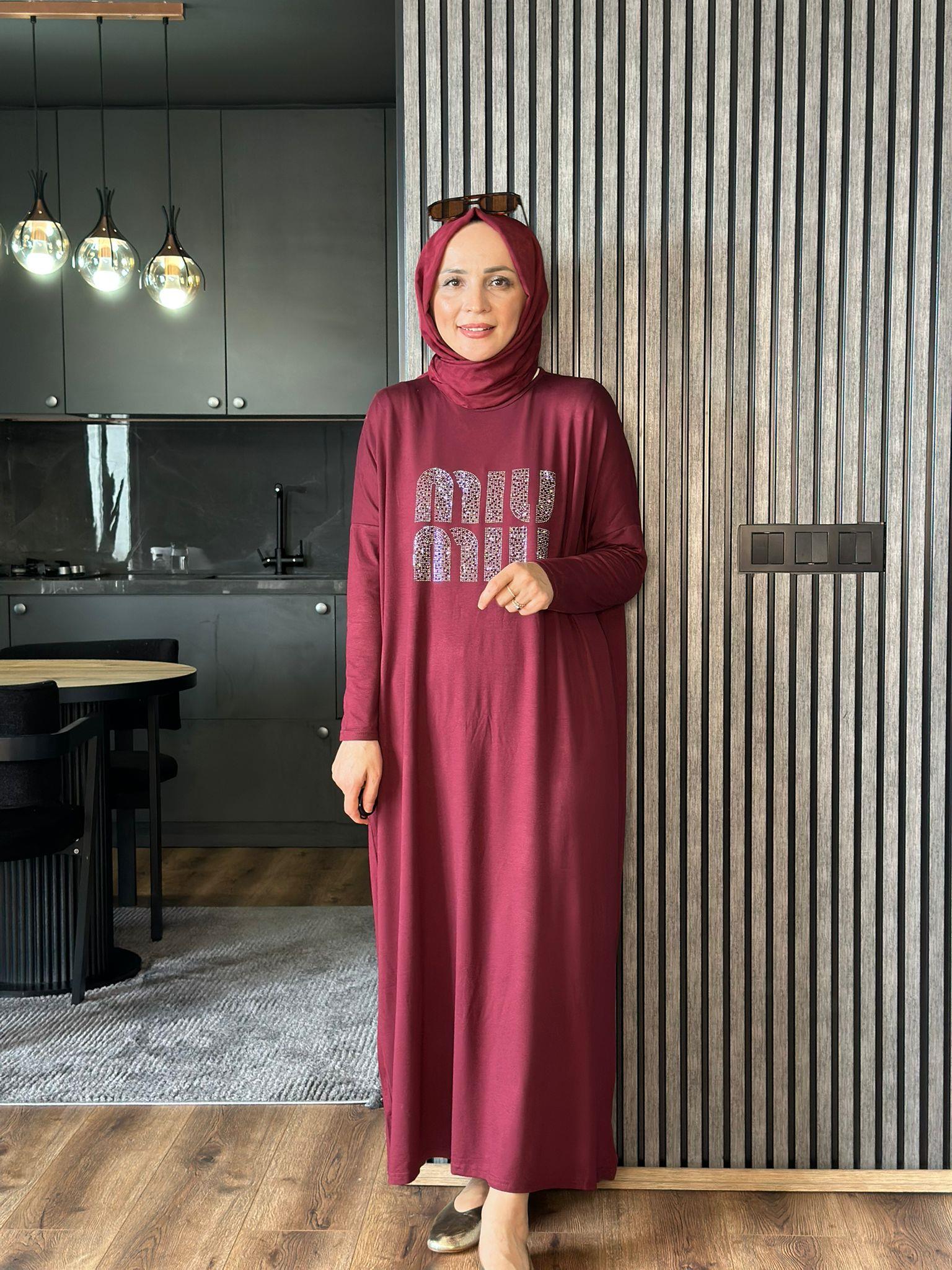 MİU PENYE ELBİSE BORDO STD