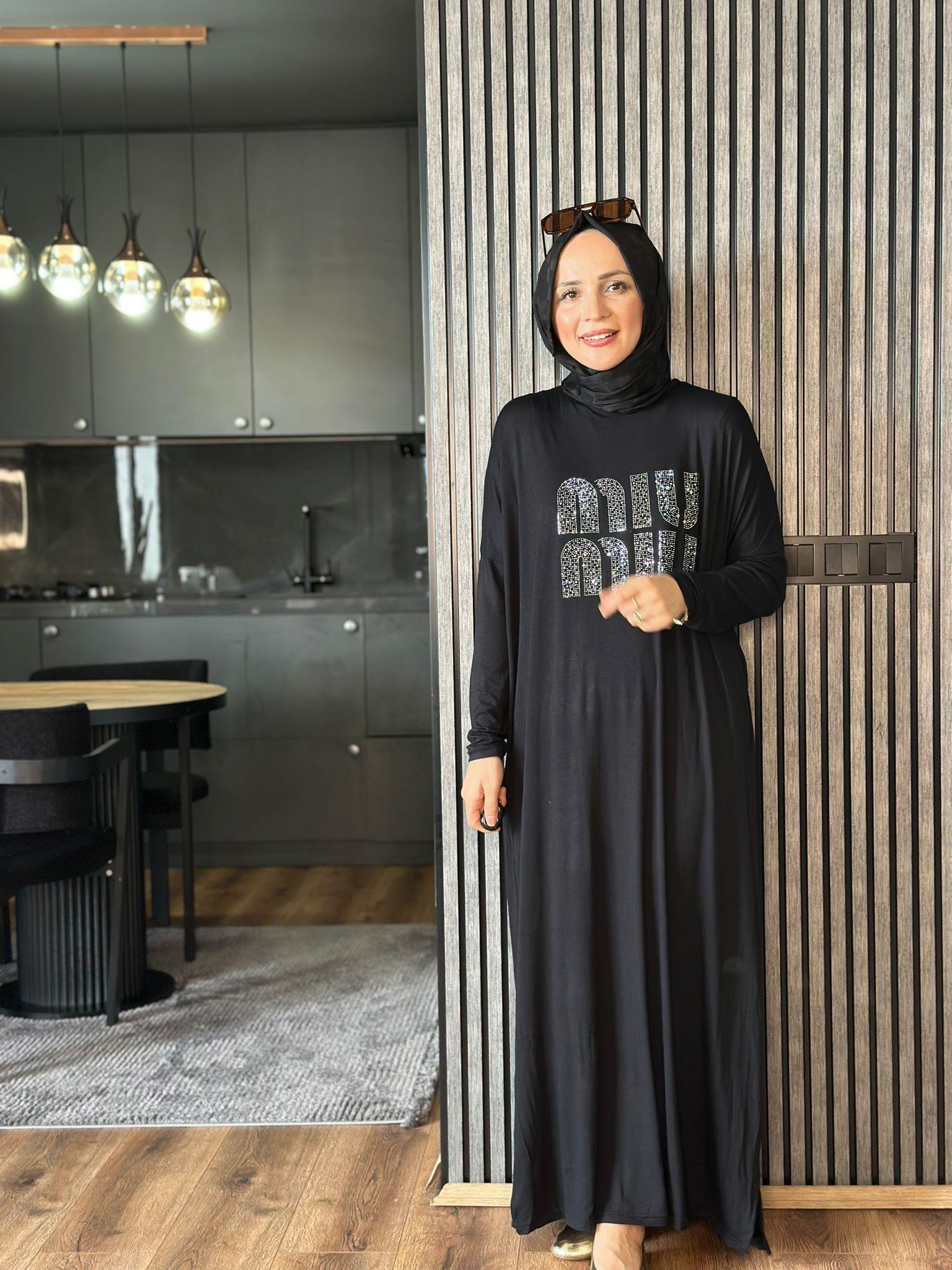 MİU PENYE ELBİSE SİYAH STD