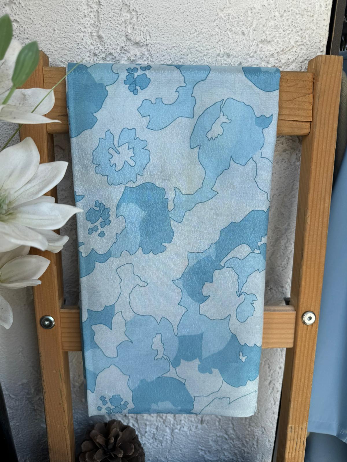 SATEN DOKUMA ŞAL BEBE MAVİ