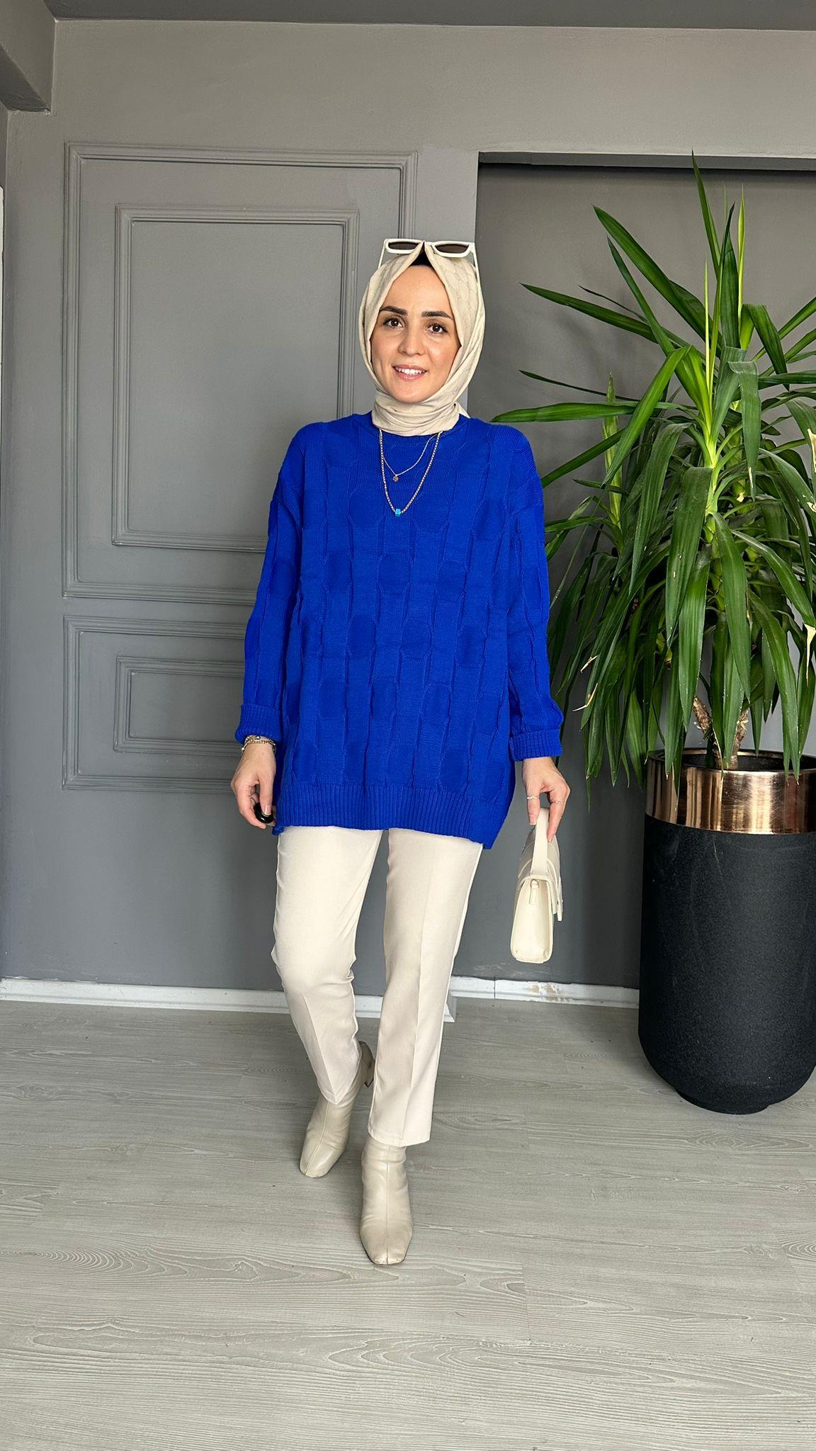 T0020 TRİKO KAZAK MAVİ STD