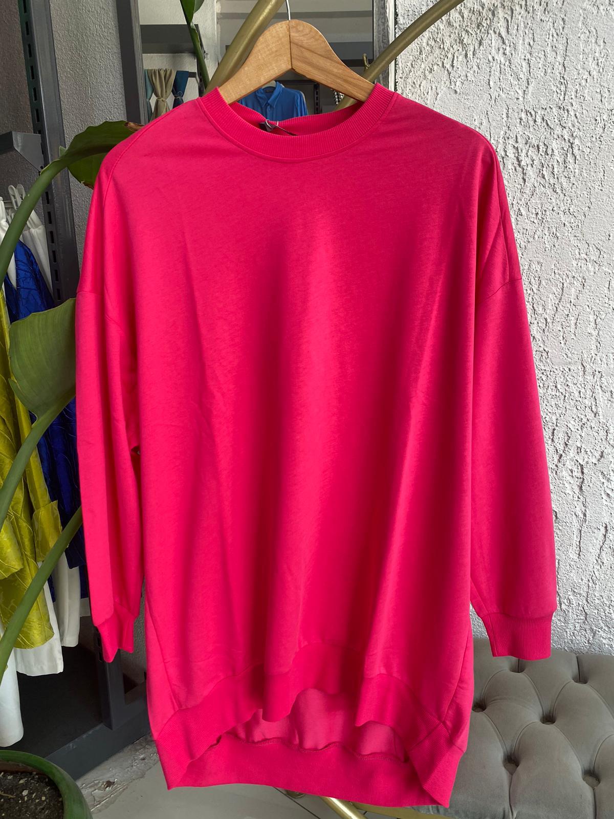 TEK İPLİK KUMAŞ SWEAT - FUŞYA