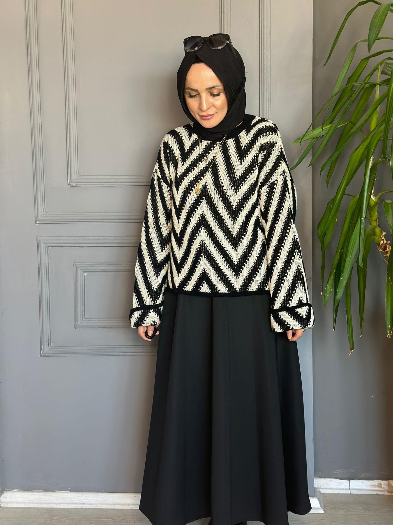 ZİKZAK KAZAK SİYAH STD