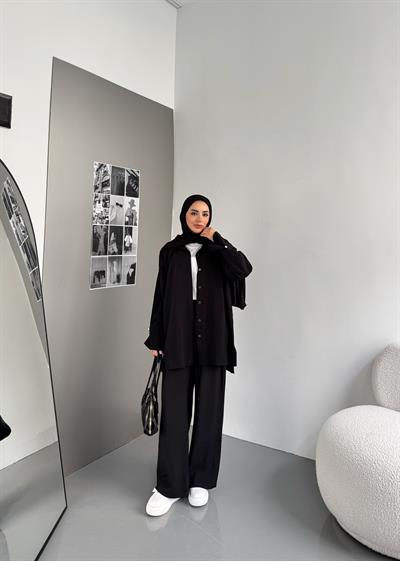 Oversize Modal Takım Siyah