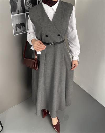 Seyyar Kemer Detaylı Jile Gri