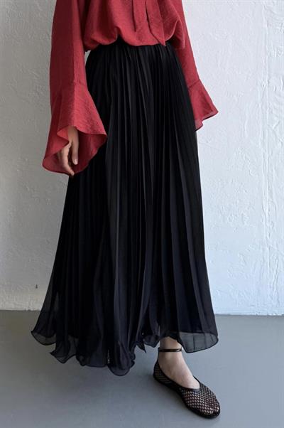 Şifon Etek Siyah