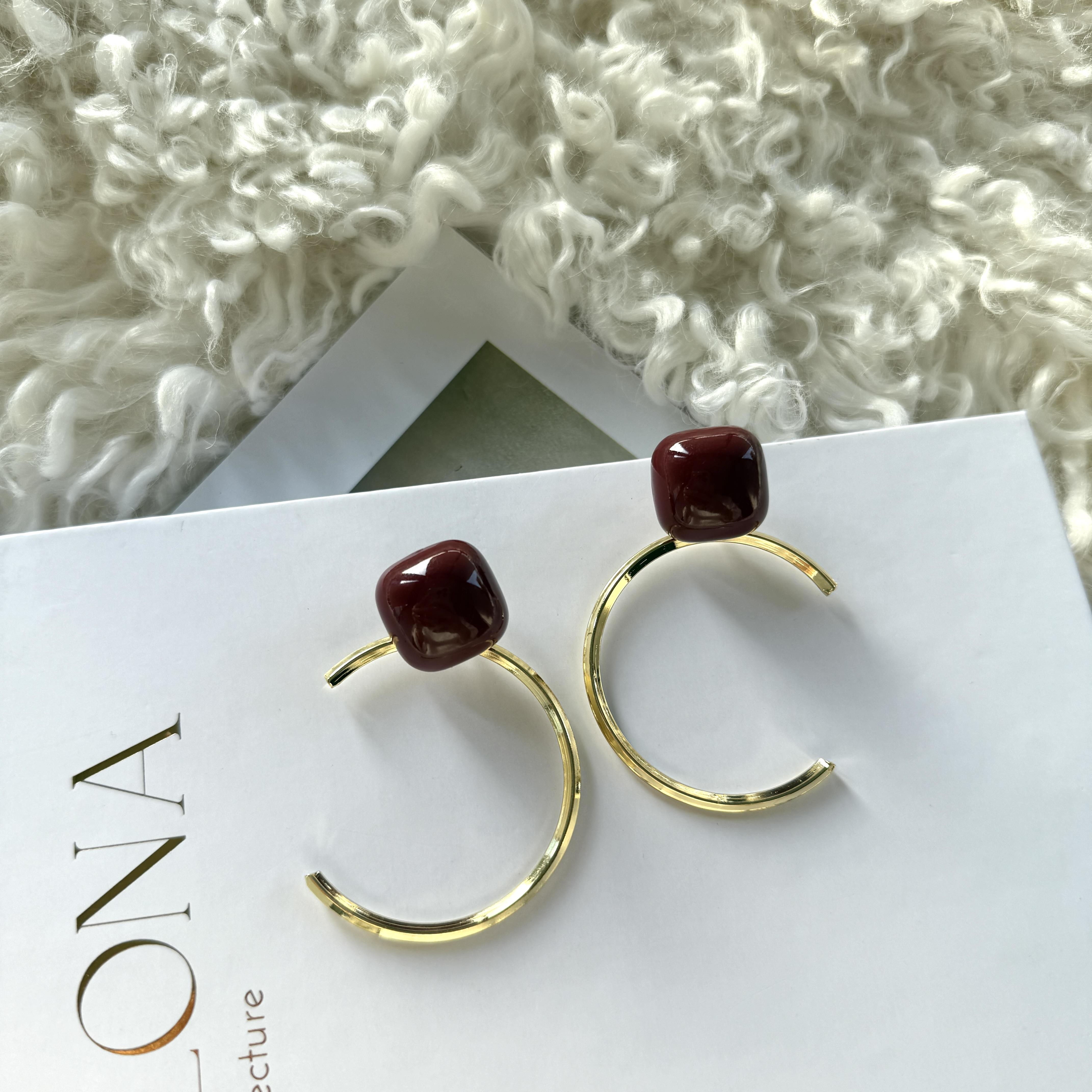 Bordo Gemma Küpe