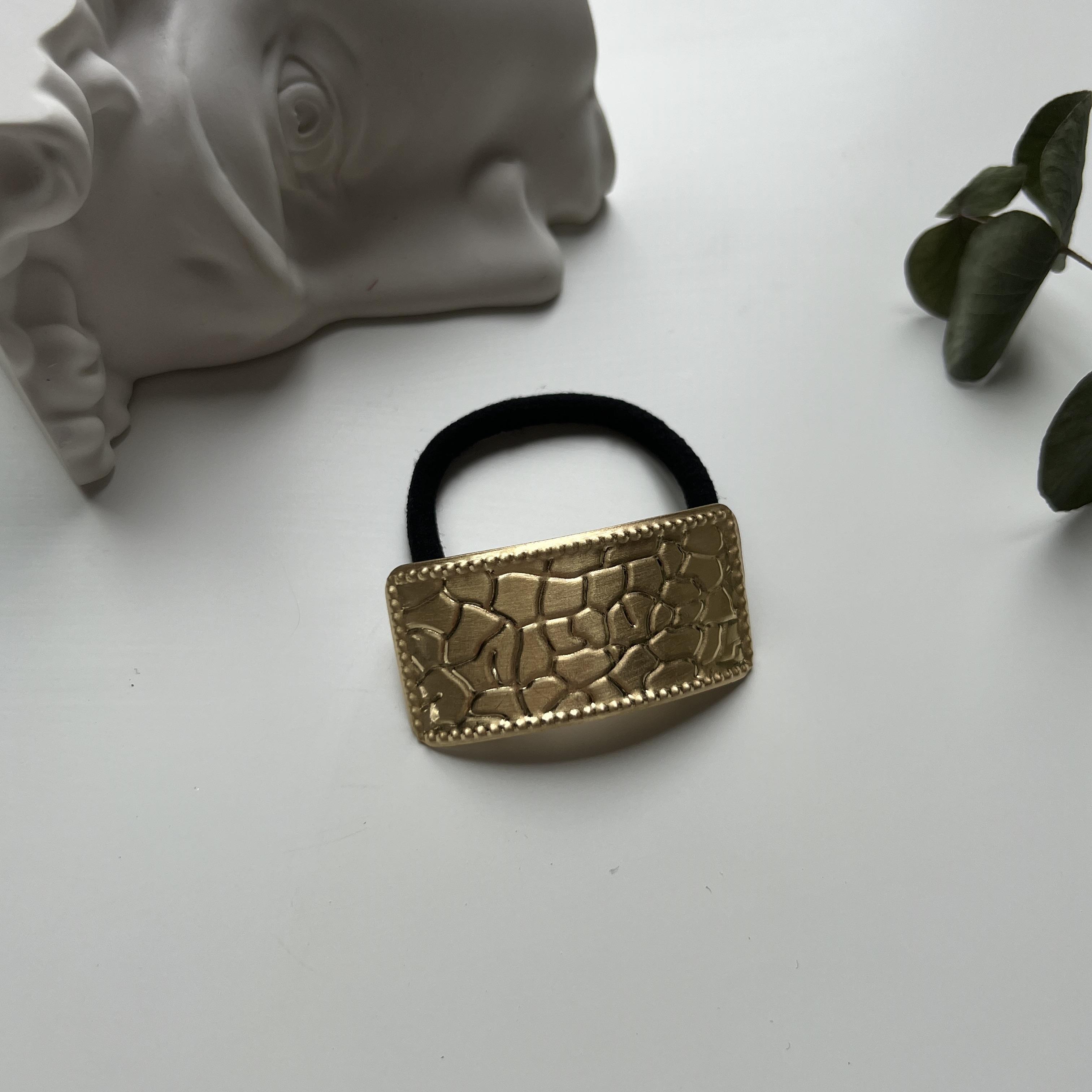 Gold Desenli Dikdörtgen Lastik Toka