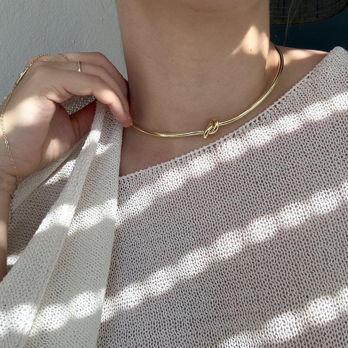 Gold Düğüm Choker Kolye