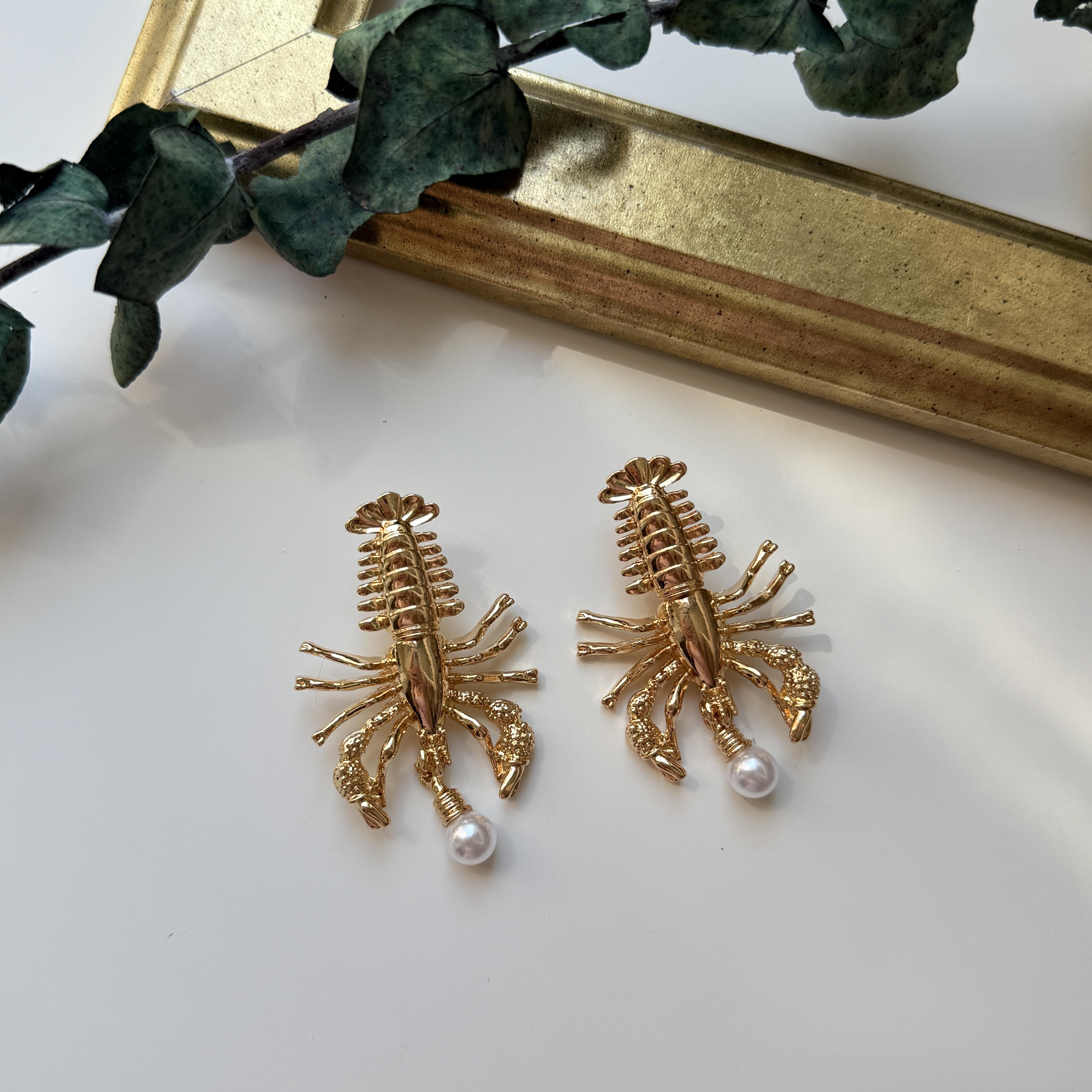 Gold Istakoz Küpe