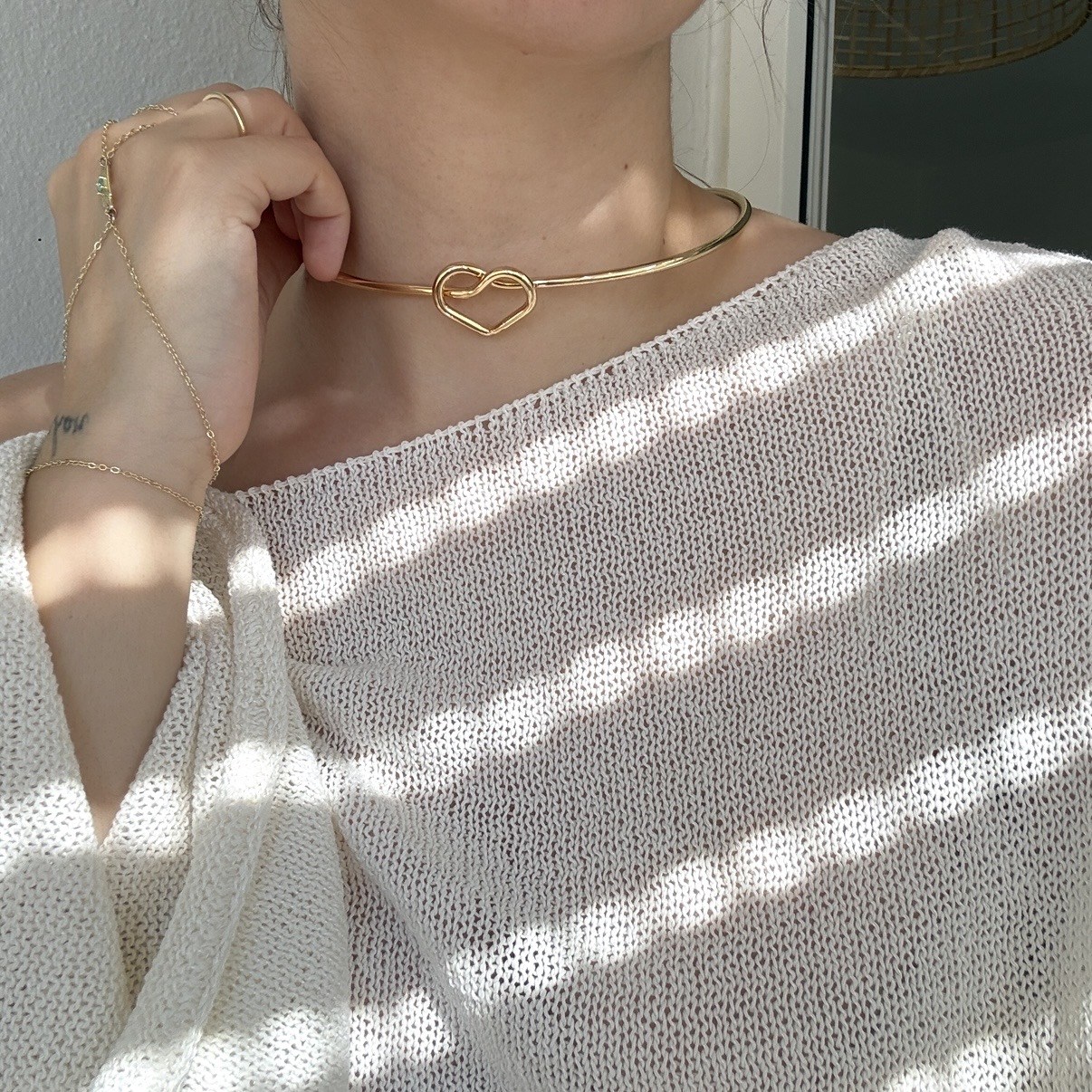 Gold Kalp Choker Kolye