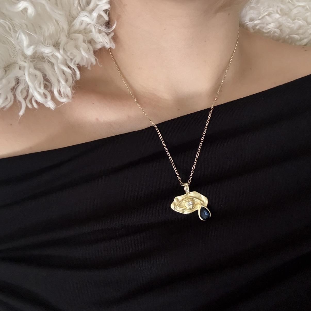 Gold Mat Eye Vintage Kolye