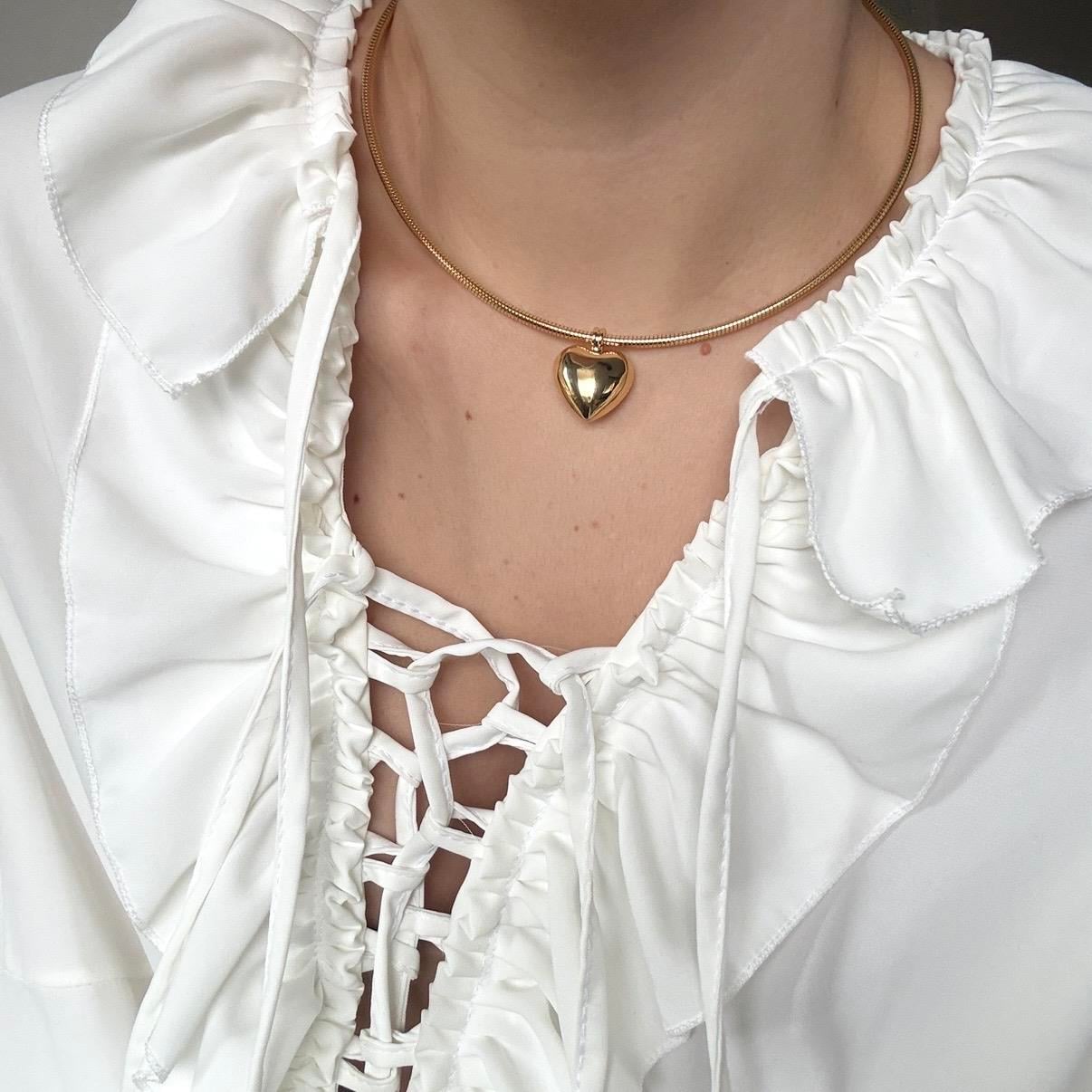 Mıknatıs Kapama Kalp Choker Kolye
