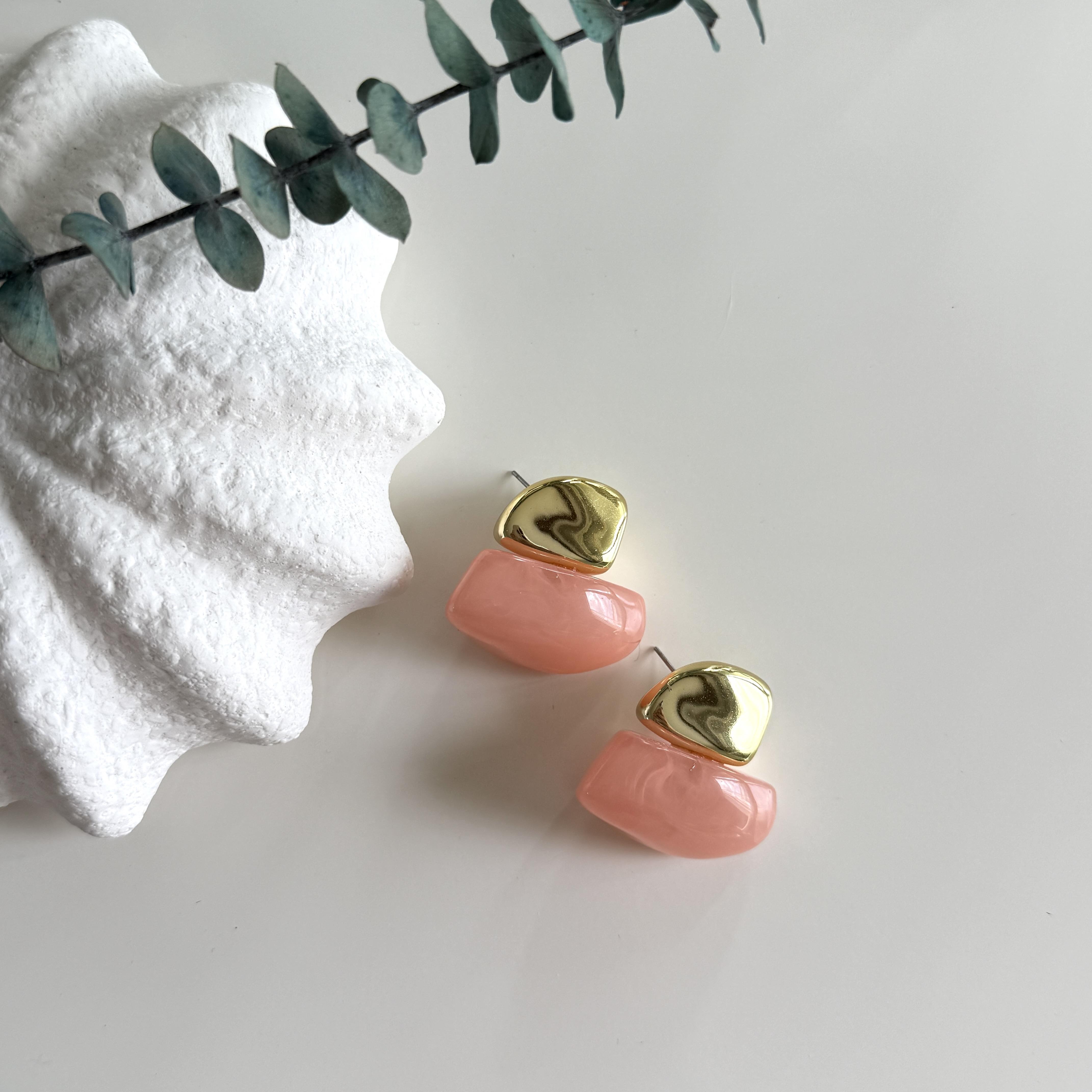 Pembe Boncuk Vintage Küpe
