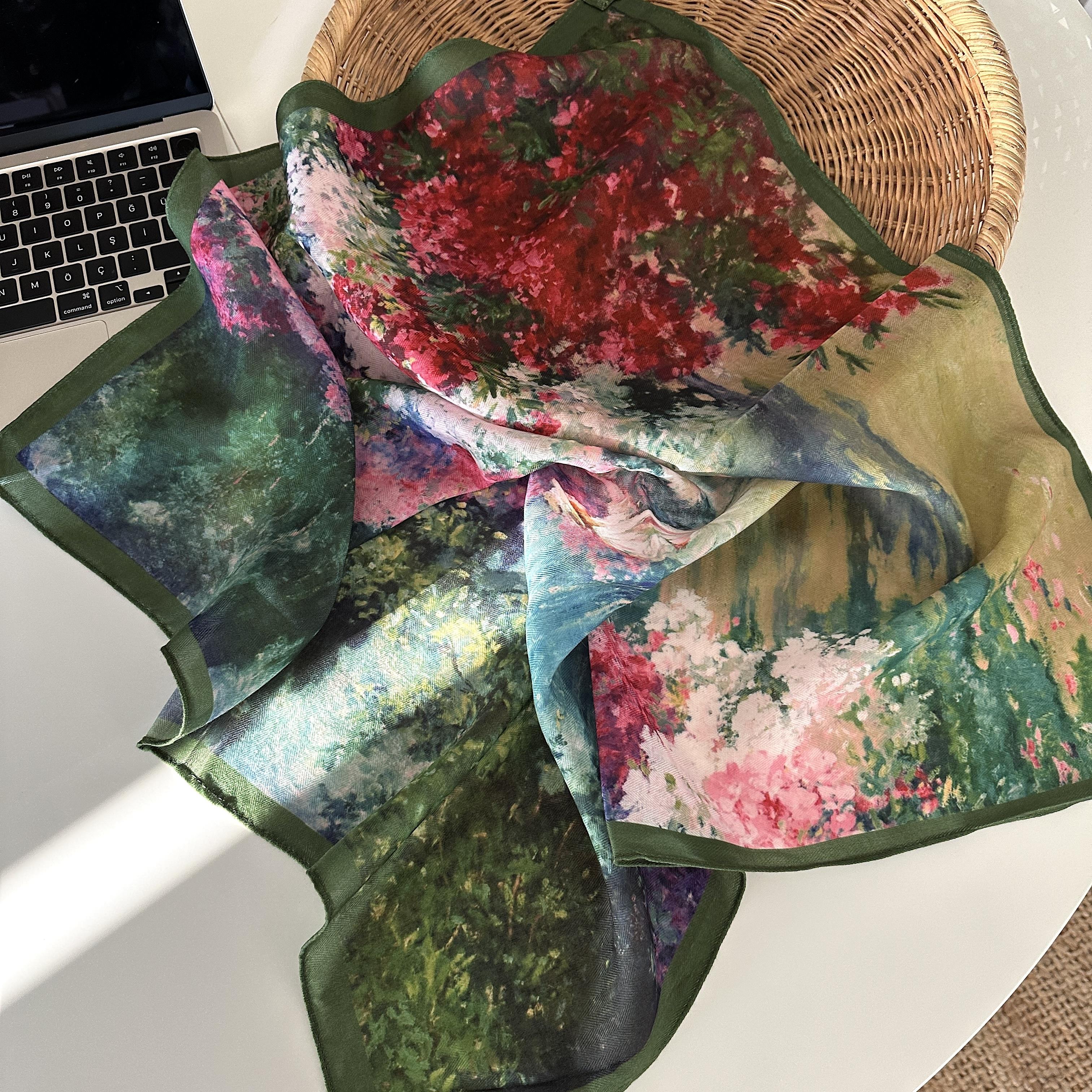 Renkli Çiçekli Şal&Fular&Bandana 70X70