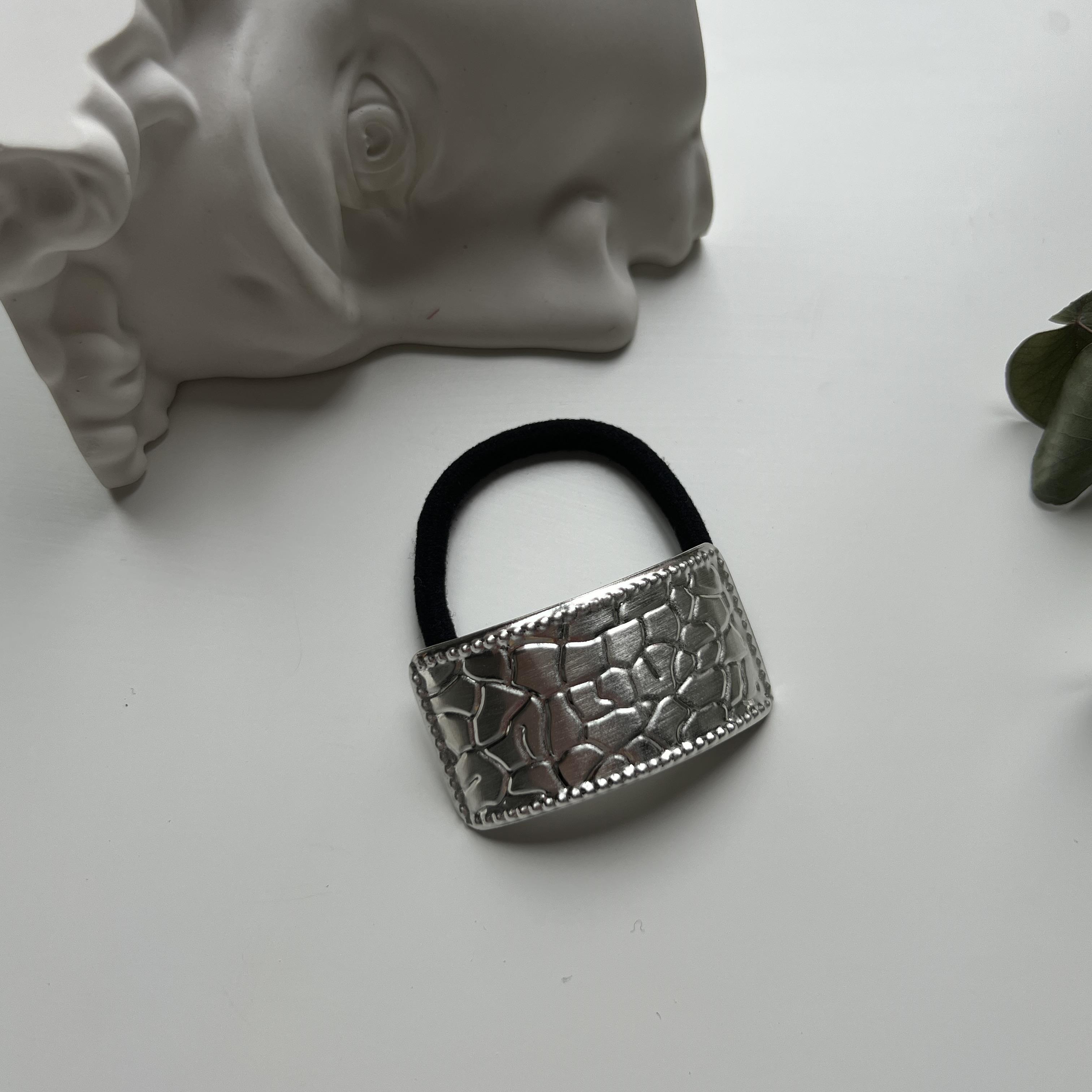 Silver Desenli Dikdörtgen Lastik Toka