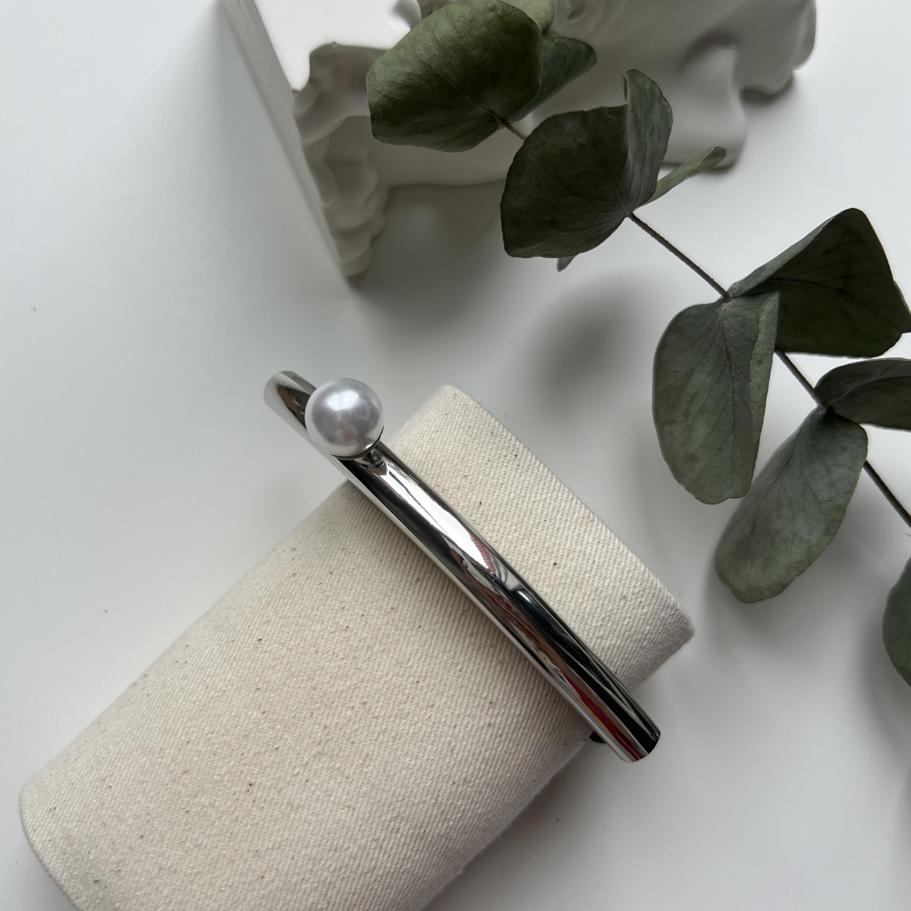 Silver İncili Boru Lastik Toka