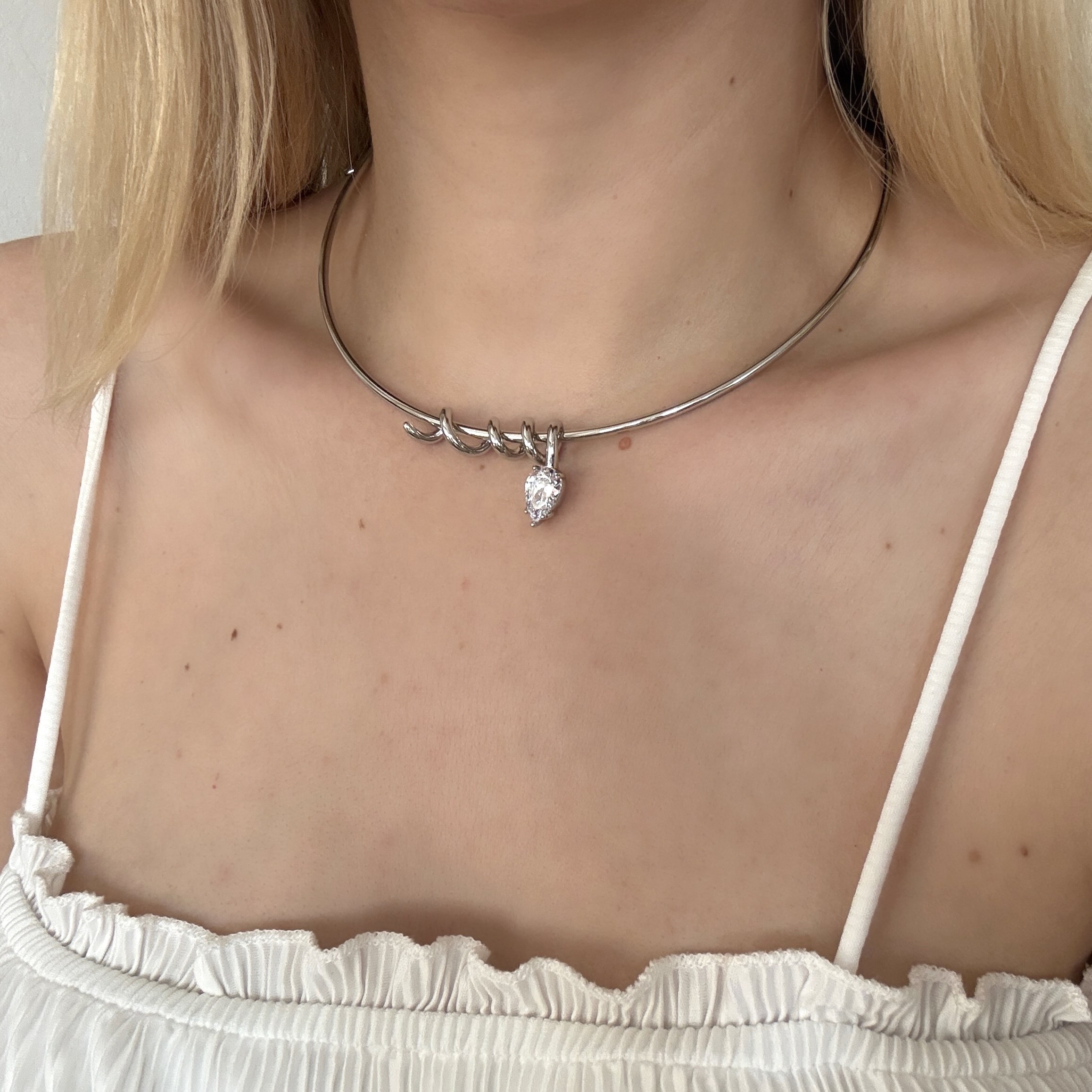 Silver Spiral Yılan Choker Kolye