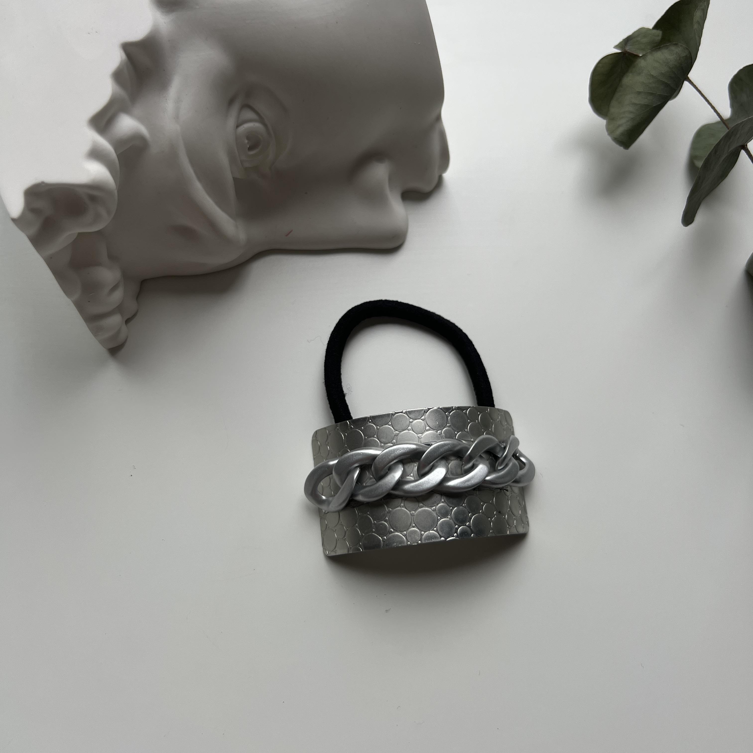 Silver Zincir Detay Lastik Toka