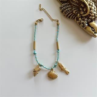 Çelik Deniz Charmlı İp Halhal