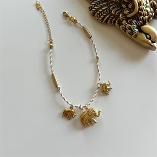 Çelik Fil Charmlı İp Halhal