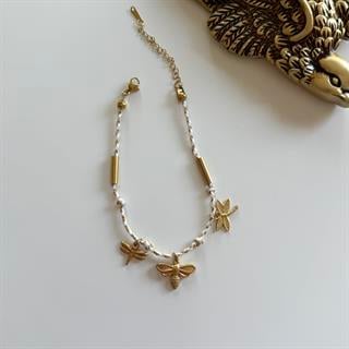 Çelik Kelebek Charmlı İp Halhal