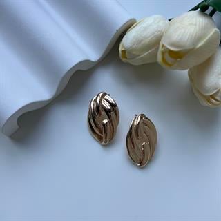 Gold Oval Vintage Küpe