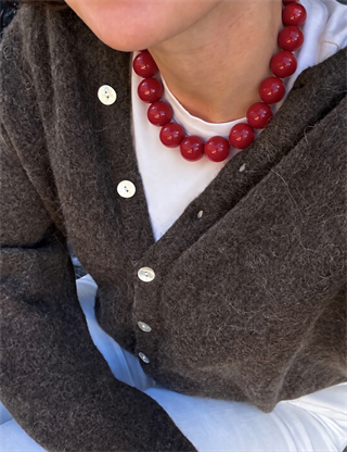 Onyx Kolye Bordo