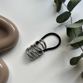 Silver Metal Spiral Lastik Toka