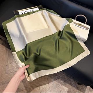 Yeşil&Bej Desenli Fular 70X70