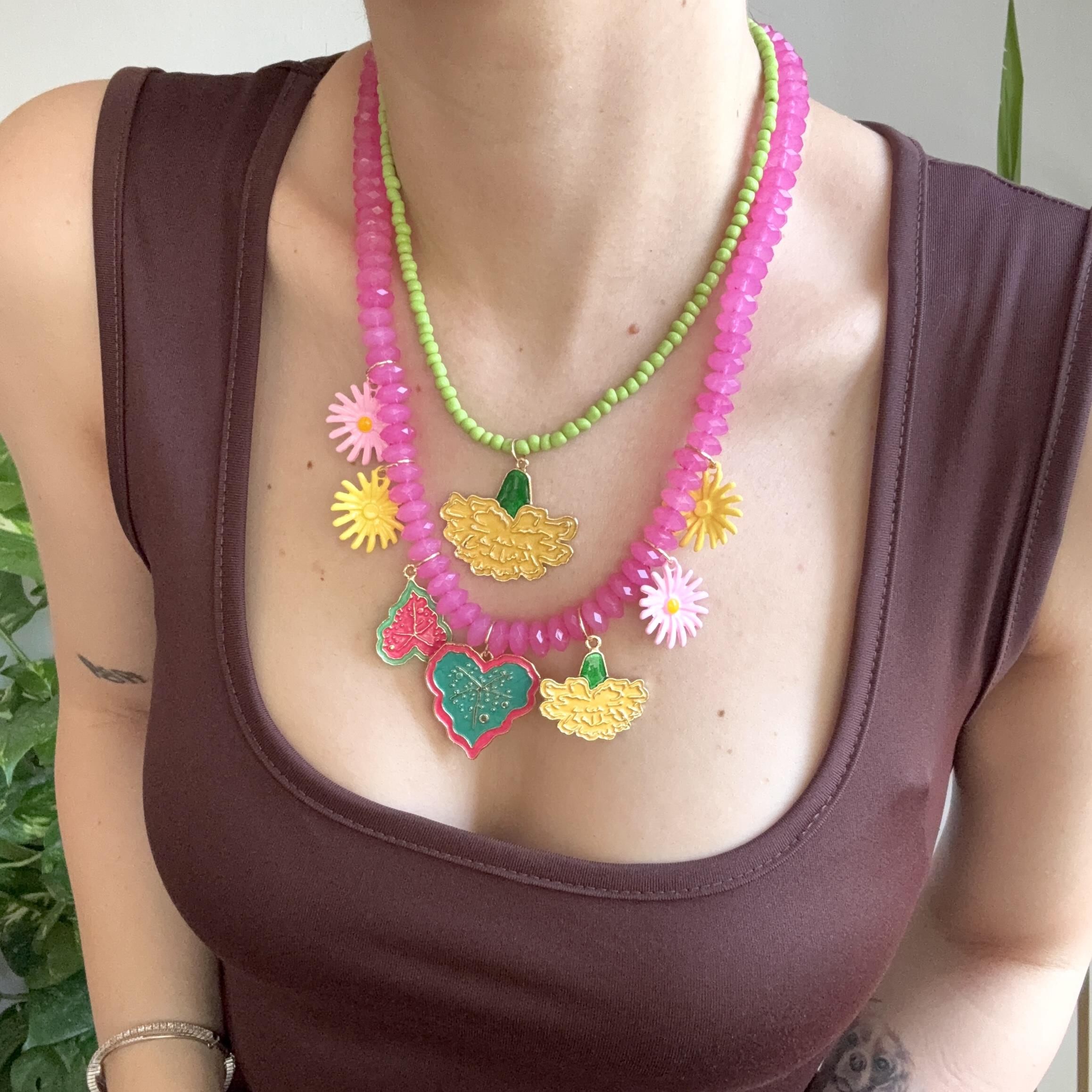 2li Boncuklu Charm Kolye