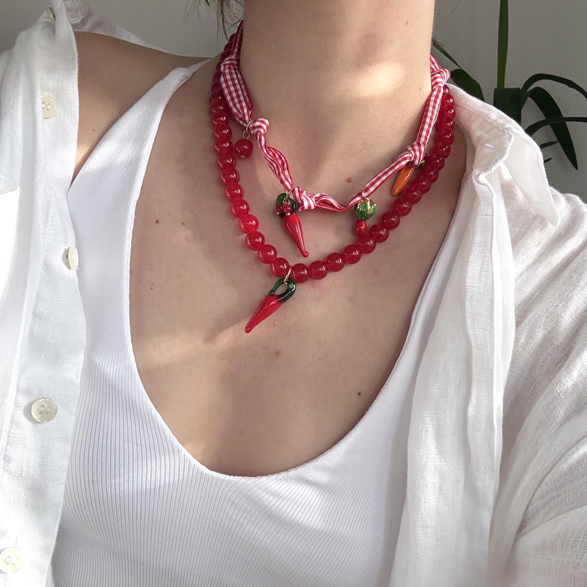 2li Meyve Charmlı Kolye