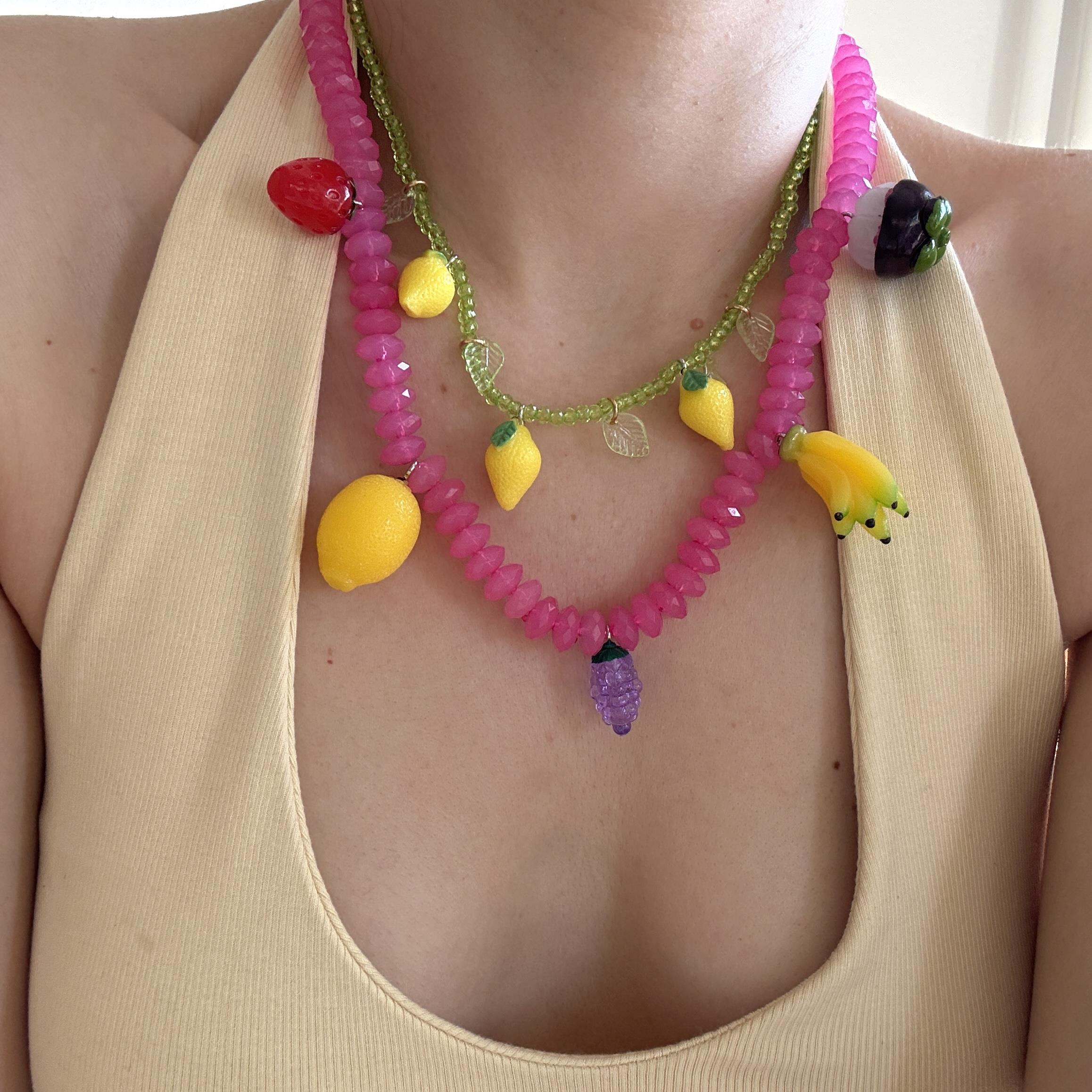 2li Meyveli Charm Kolye