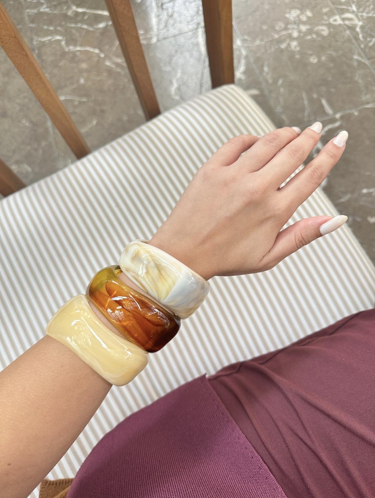 3lü Kahve&Krem Kemik Bilezik Seti