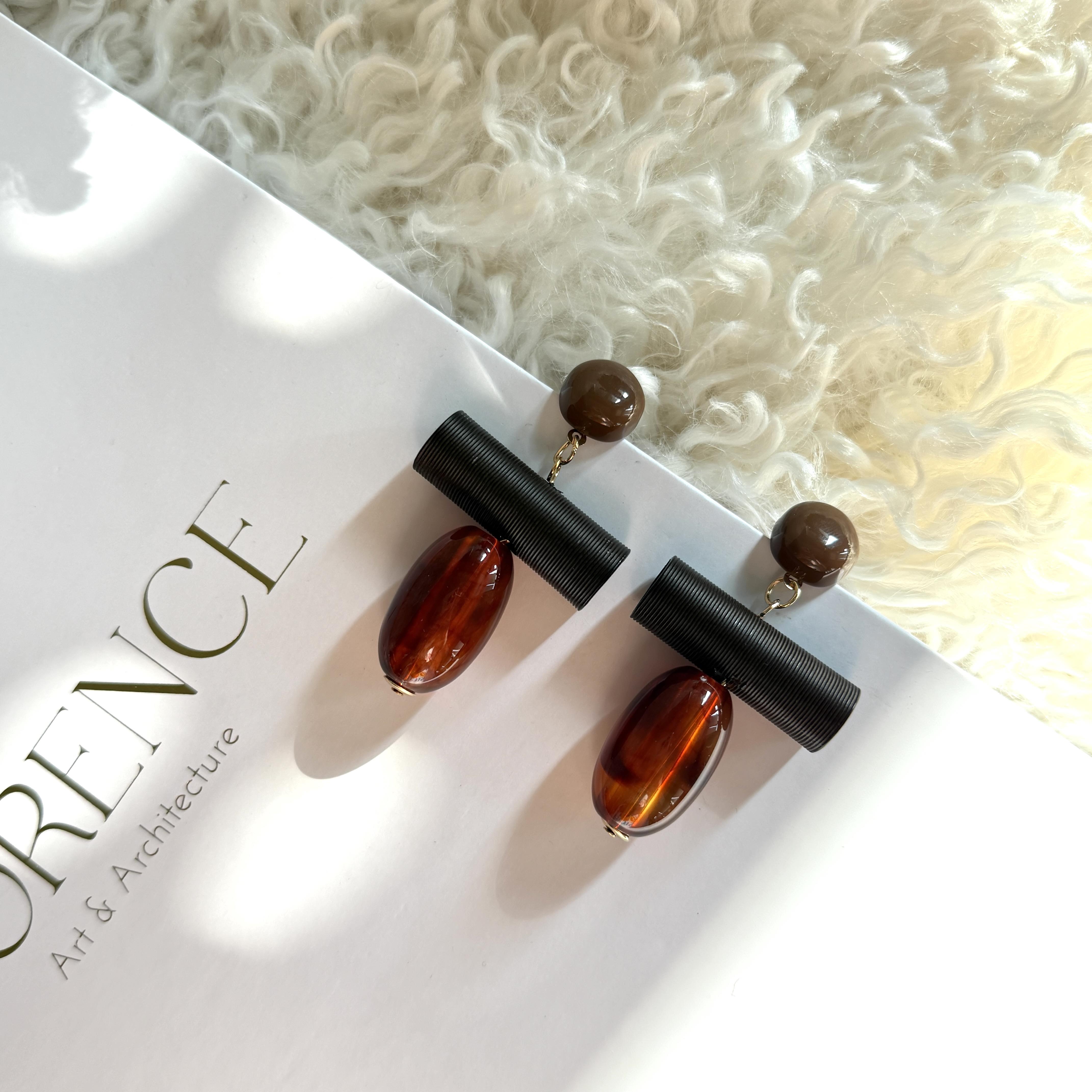 Akrilik Boncuklu Tasarım Küpe