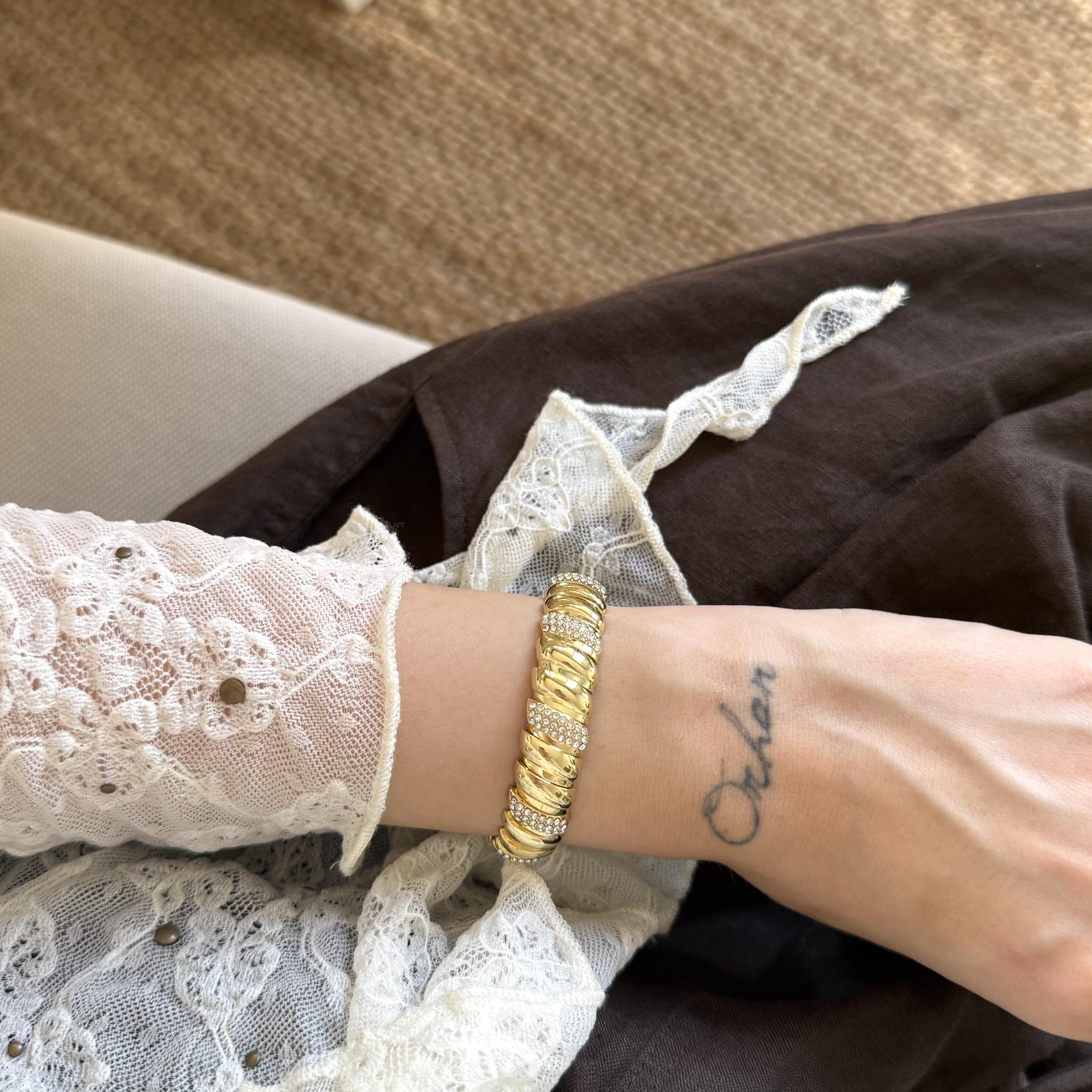 Araları Taşlı Lastikli Bileklik