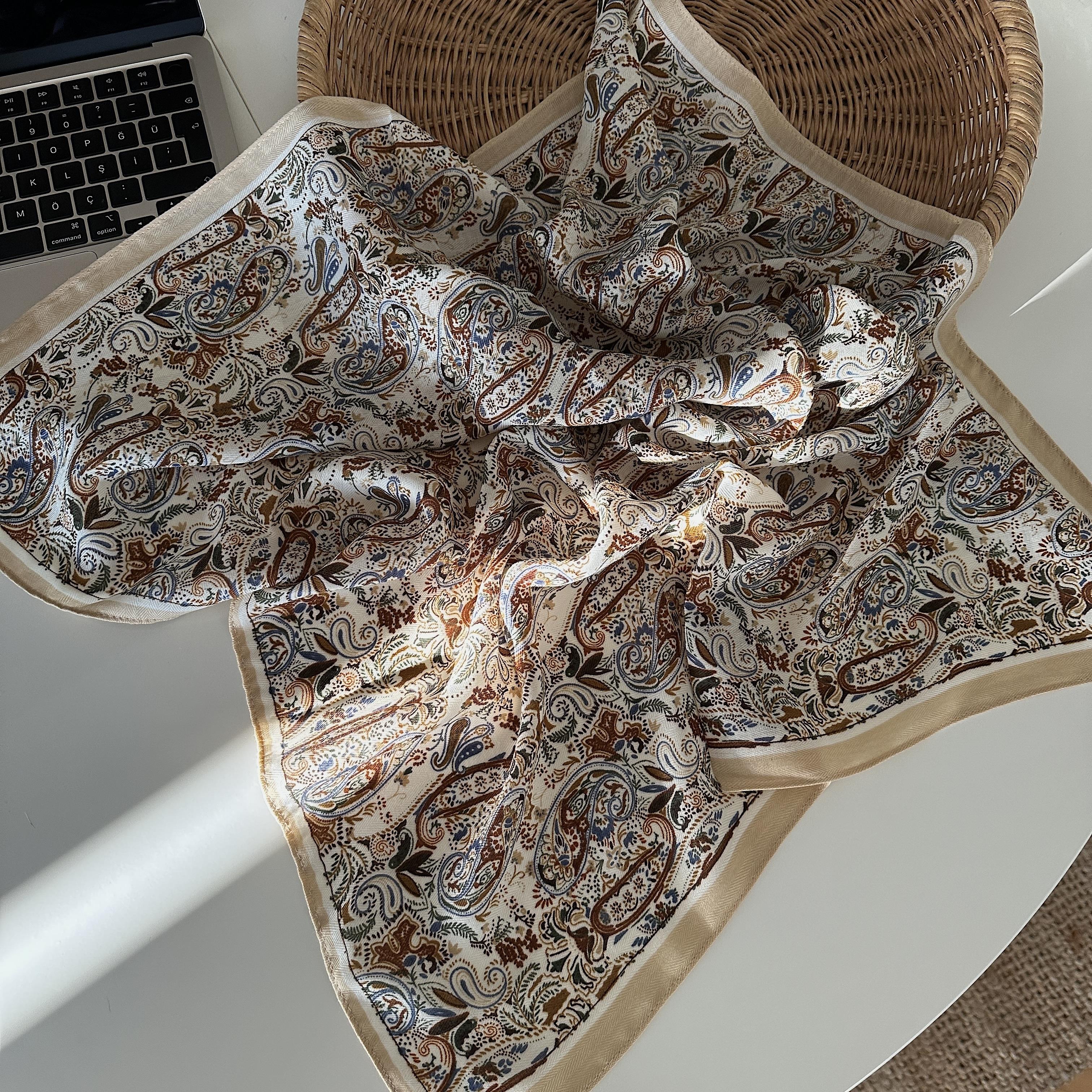 Bej Şal Desen Şal&Fular&Bandana 70X70