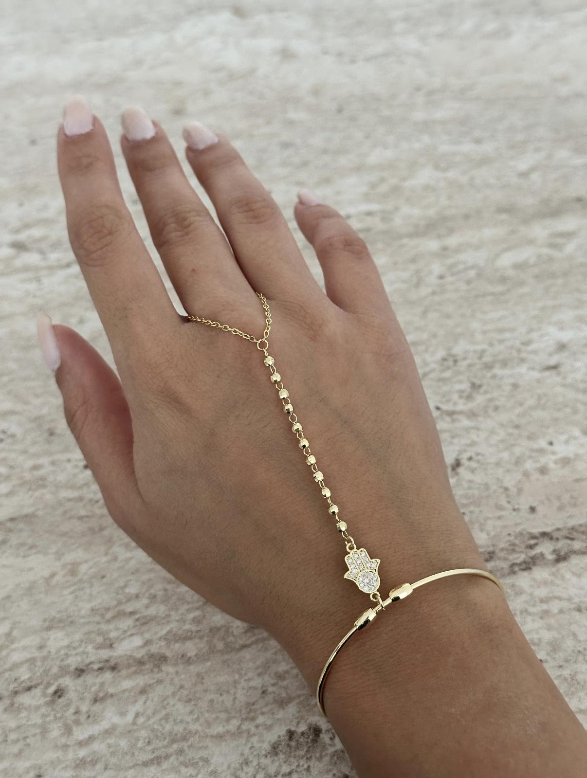 Bileklikli Taşlı Hamsa Şahmeran