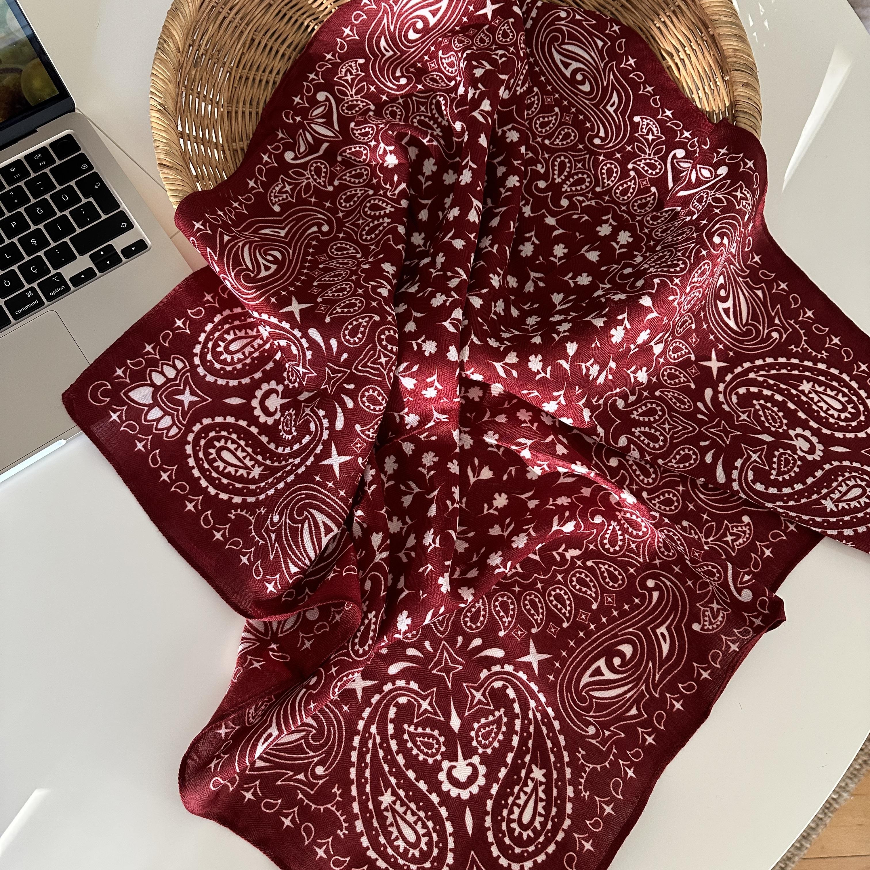 Bordo Şal Desen Şal&Fular&Bandana 70X70