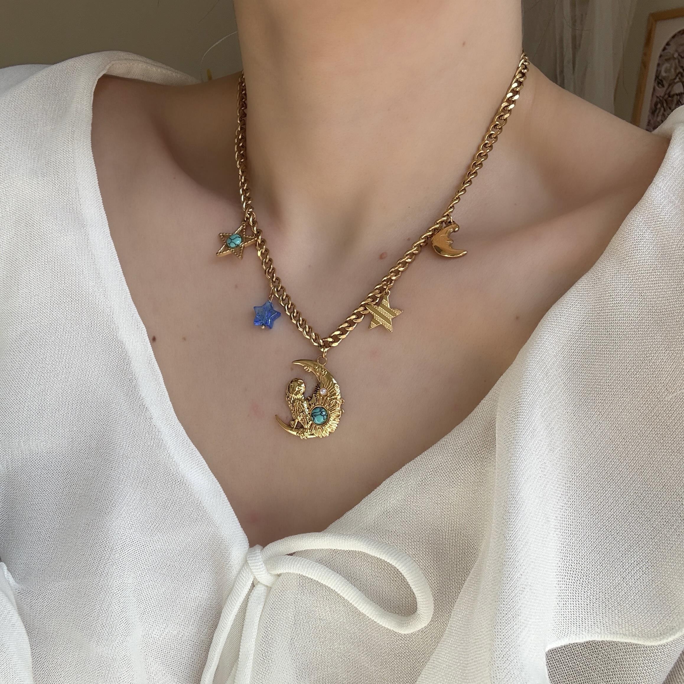 Çelik Baykuş Charm Kolye