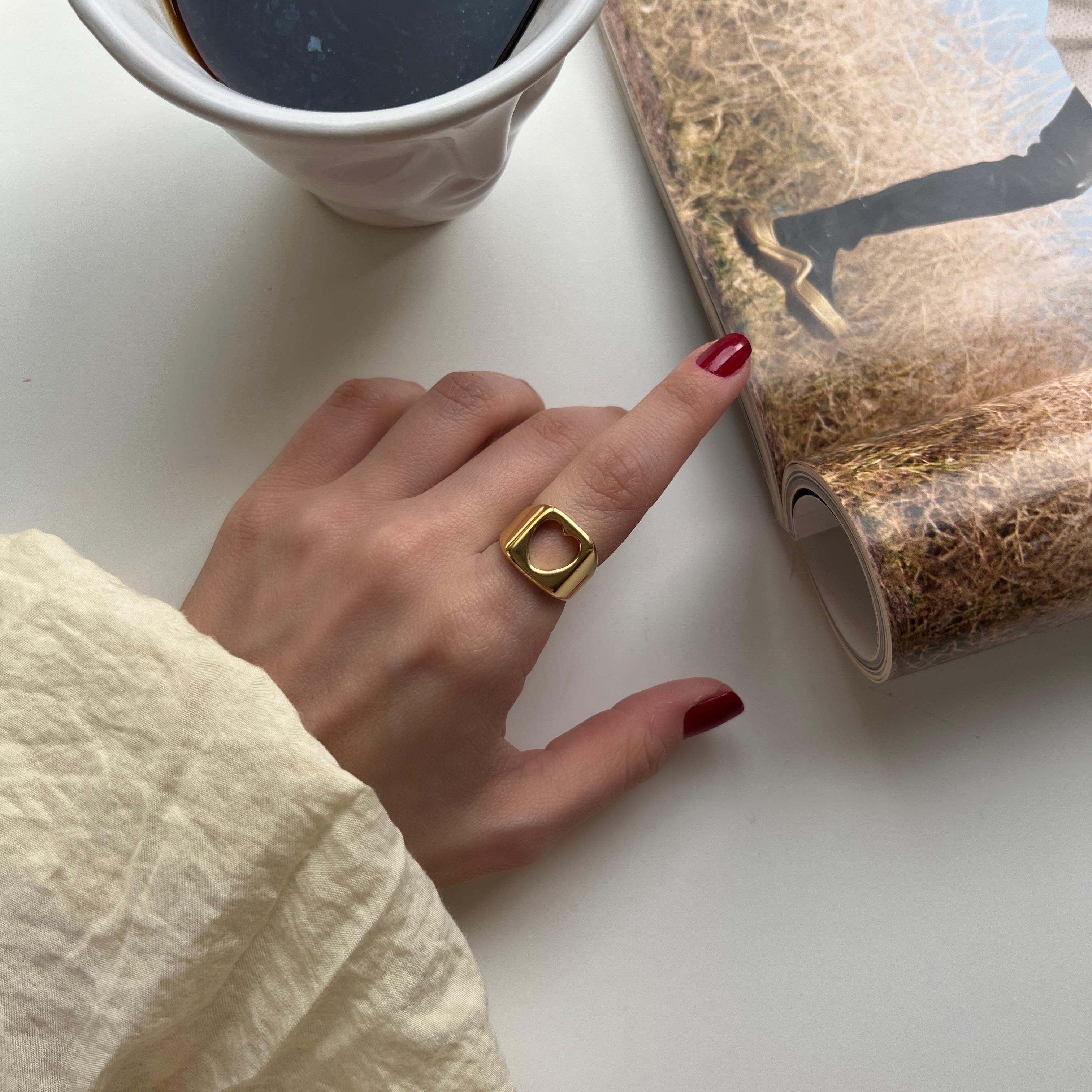 Çelik Boş Kalp Yüzük