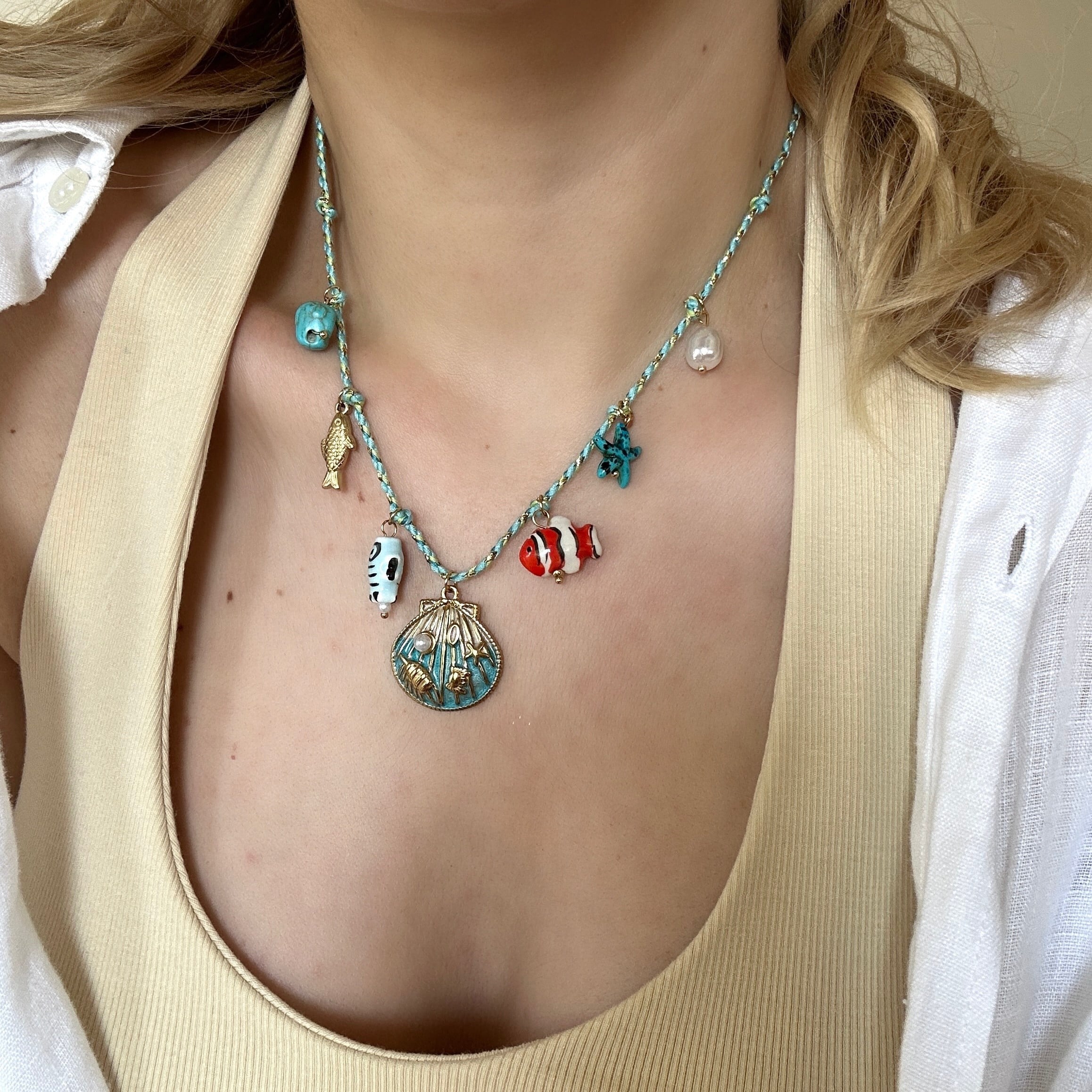 Çelik Deniz Charm Kolye