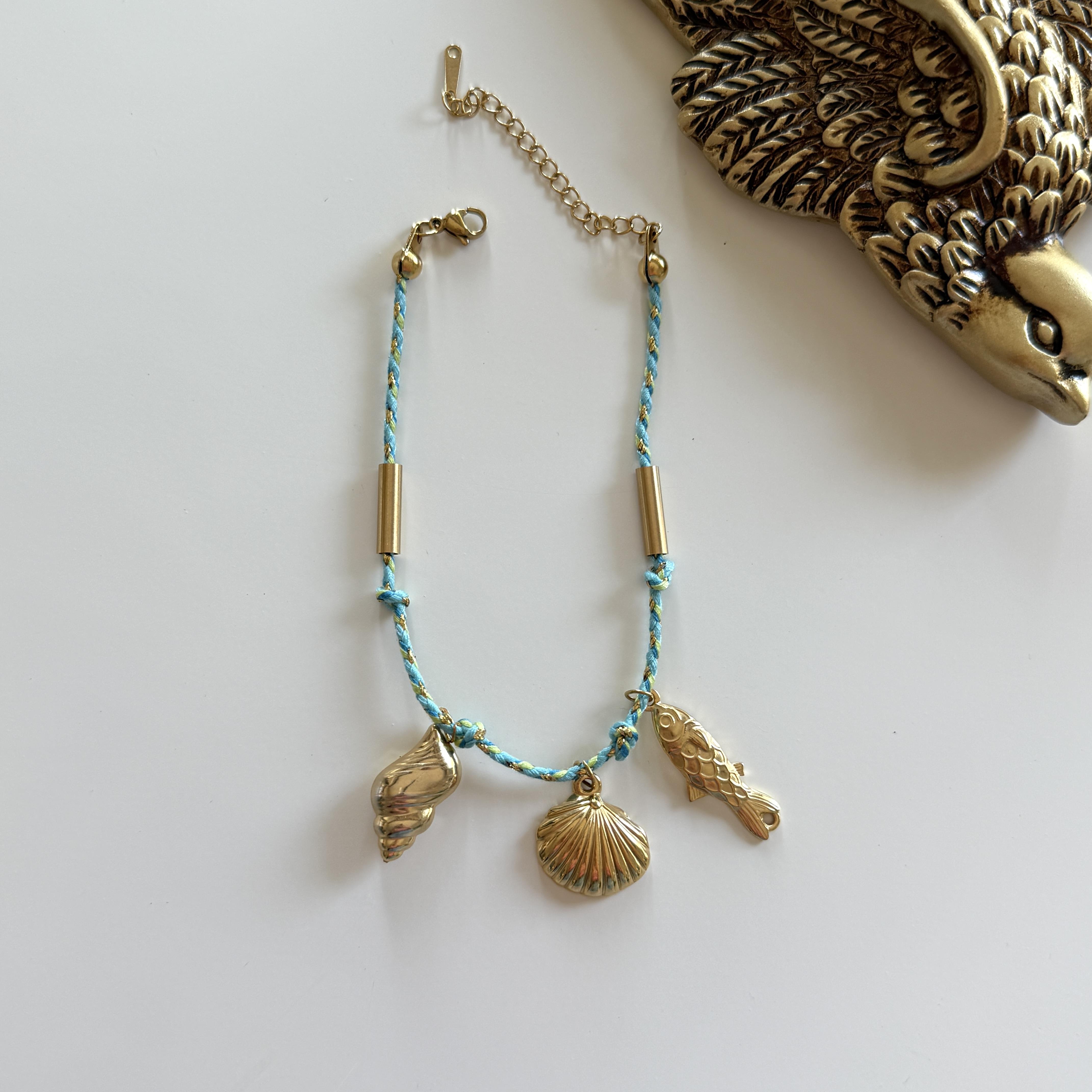 Çelik Deniz Charmlı İp Halhal