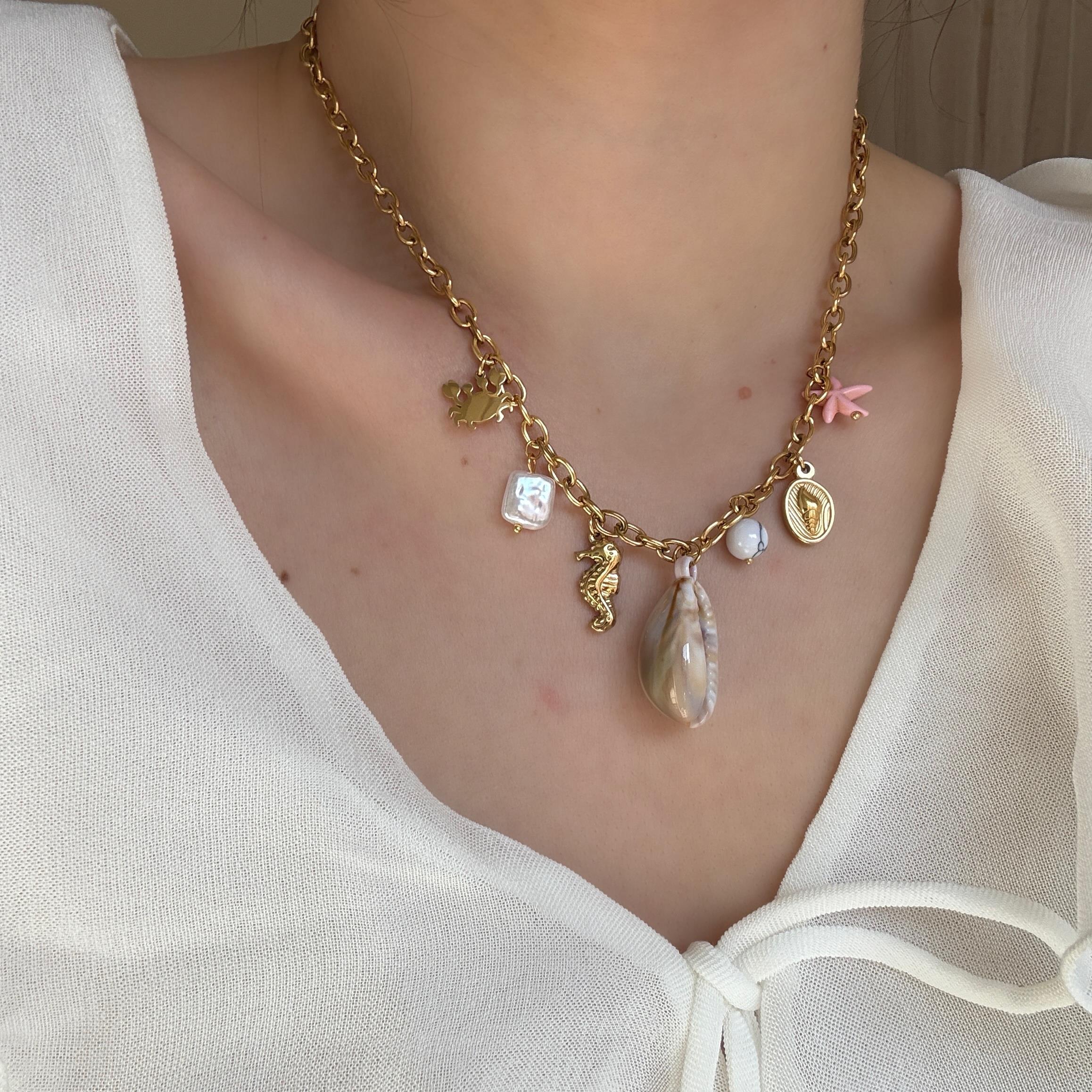 Çelik Deniz Tema Charm Kolye