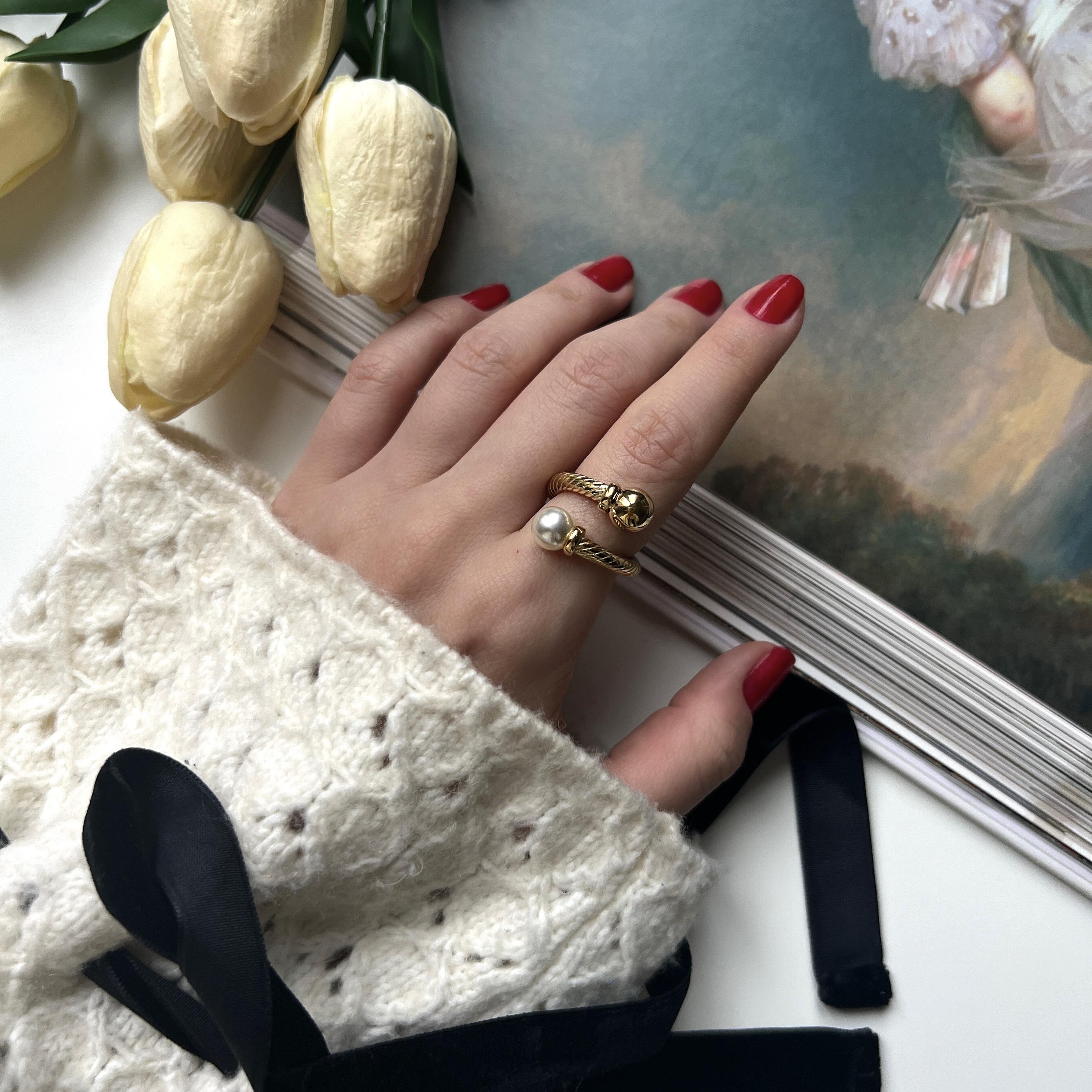 Çelik Gold&İnci Yüzük