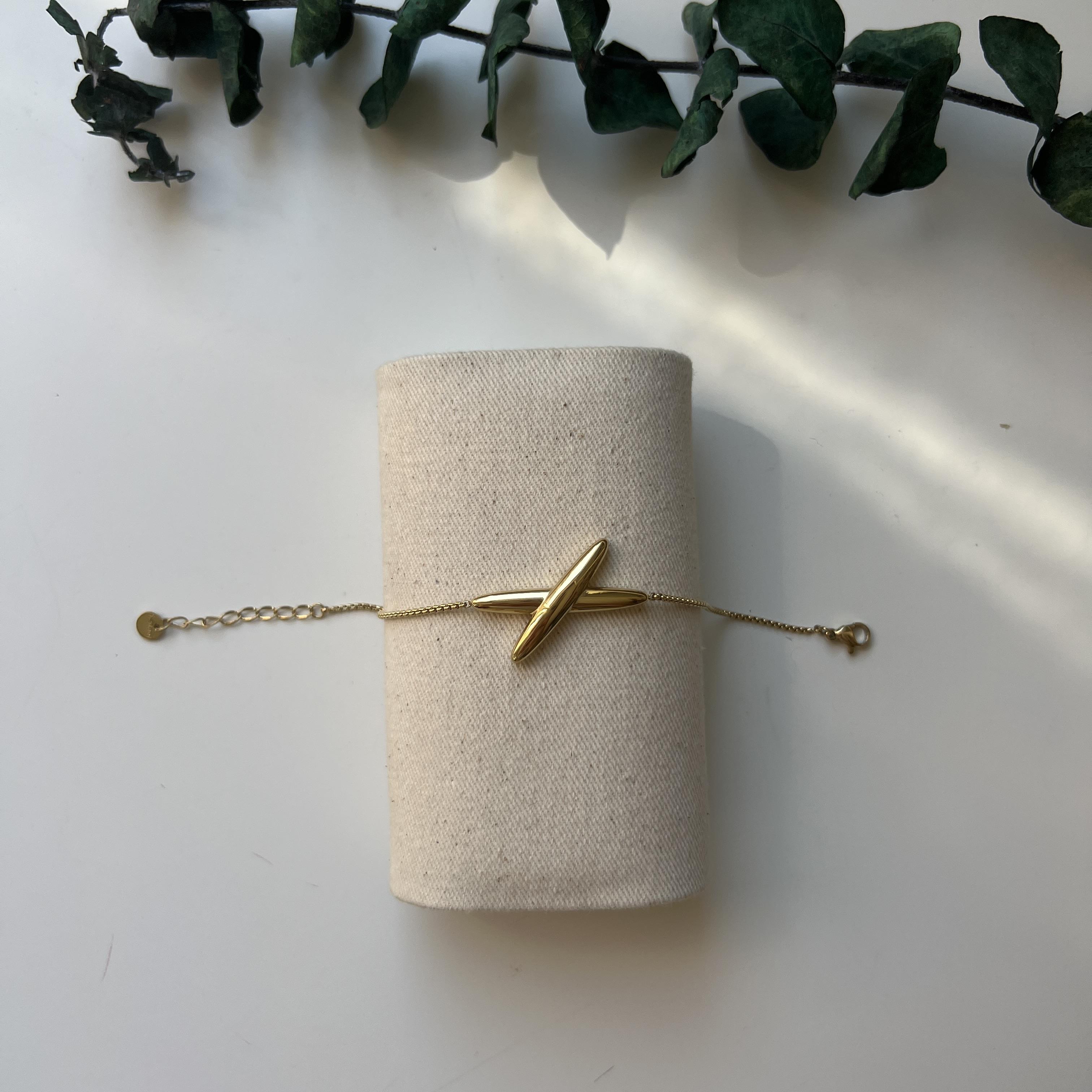 Çelik İnce Zincir X Bileklik